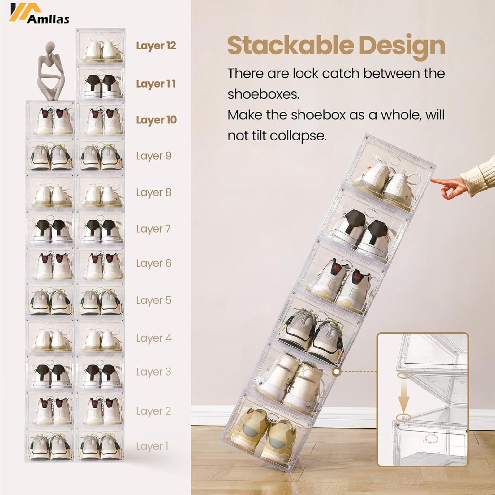 12 Pack Clear Shoe Storage (12 Count)