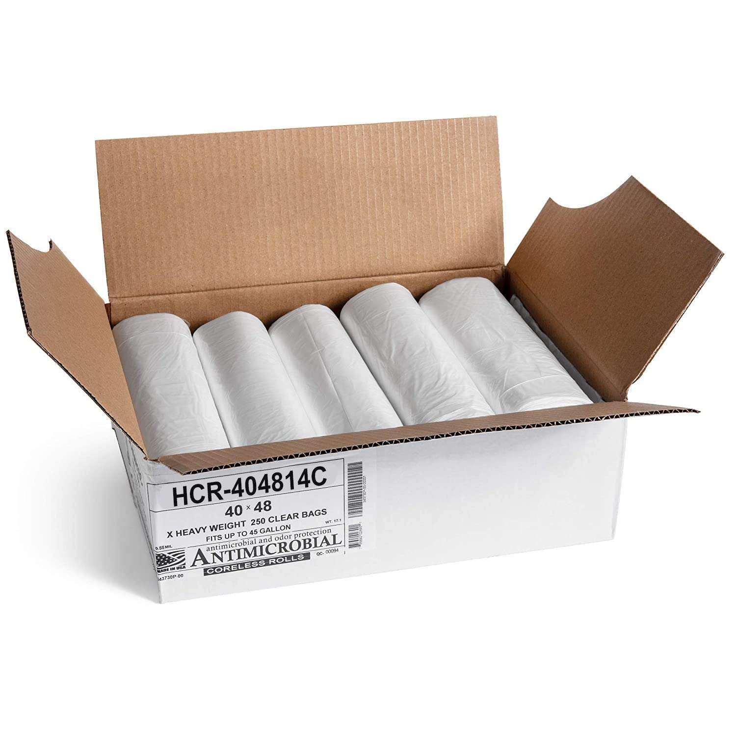 45 Gal Clear Trash Bags (250 Count)