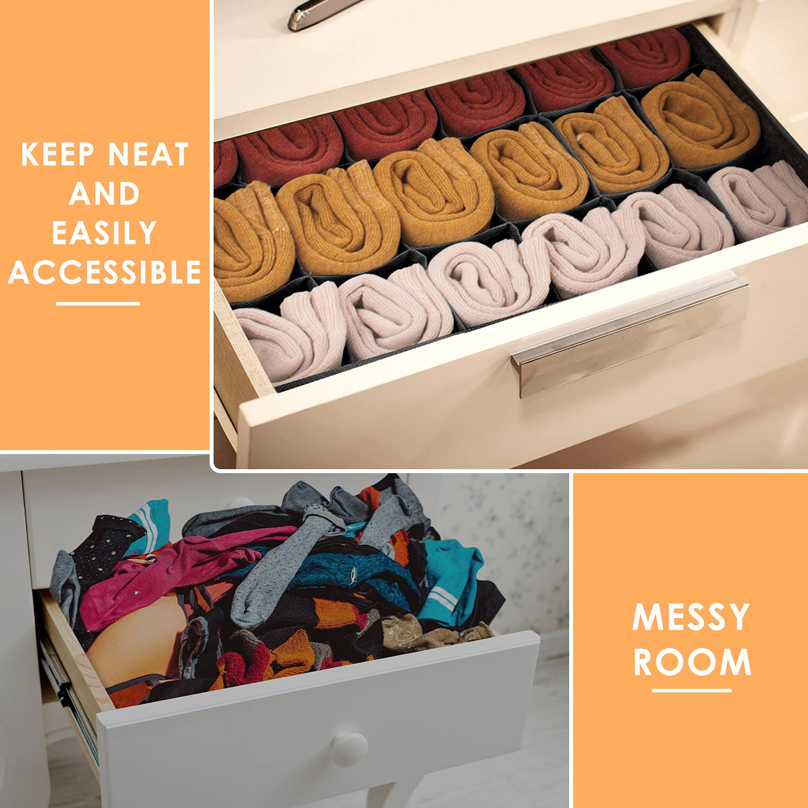 3 Pack Sock Underwear Organizer Dividers (3 Count)