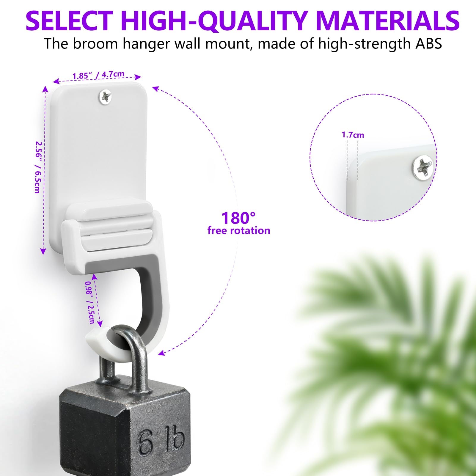 Broom and Mop Holder Wall Mount