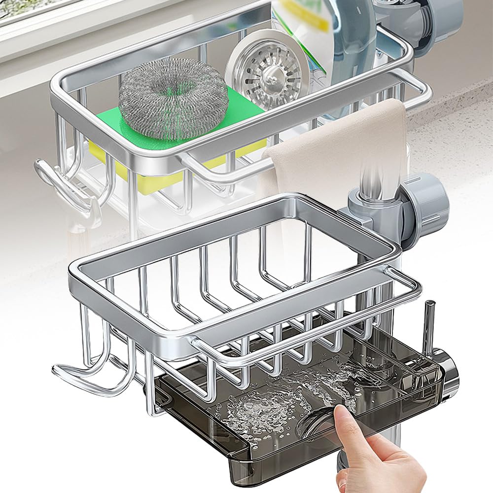 Sink organizer rack for kitchen and bathroom