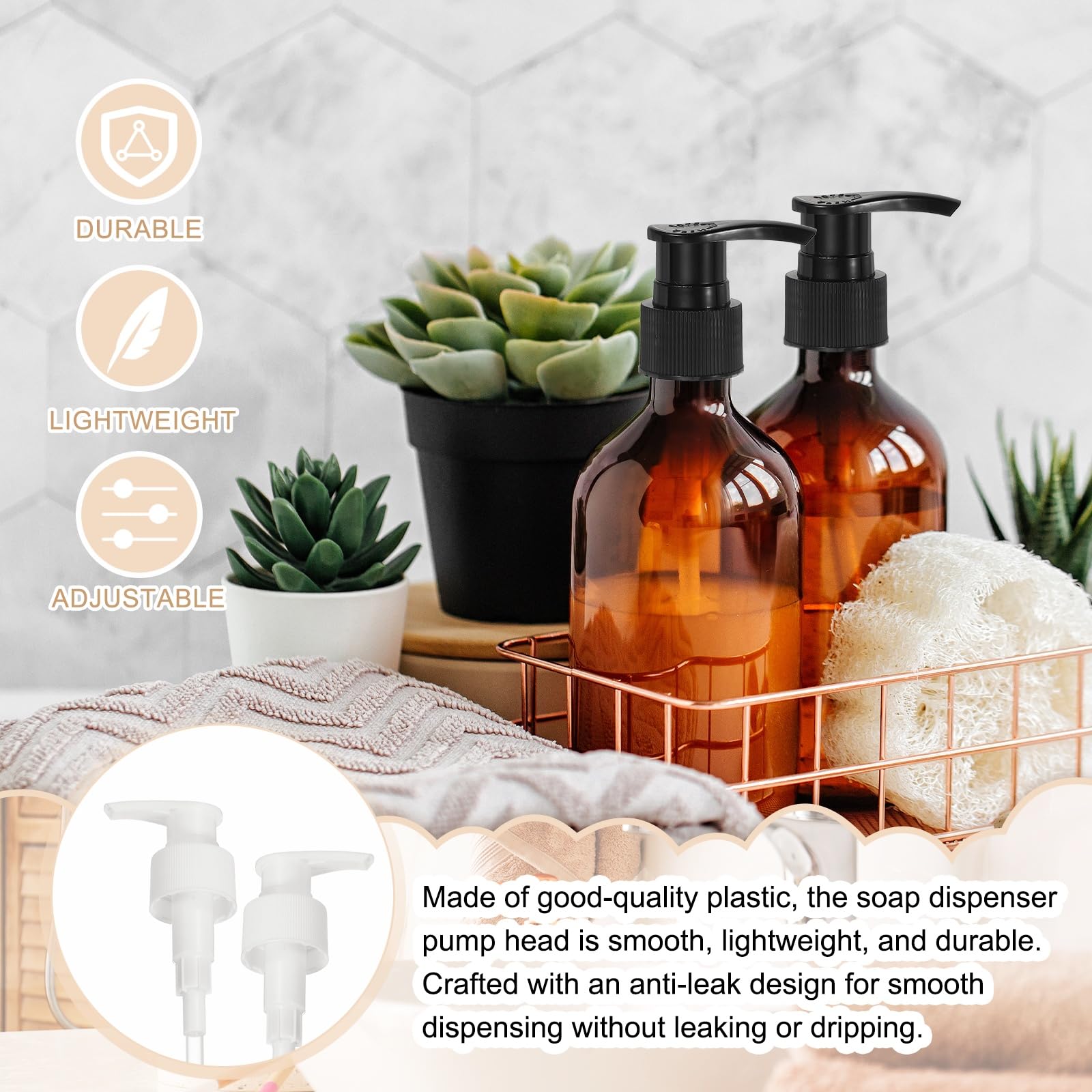 8 Pcs Soap Dispenser Pump Heads Soap Dispensers Top Pumps Replacement Switch Pumphead for Standard 28