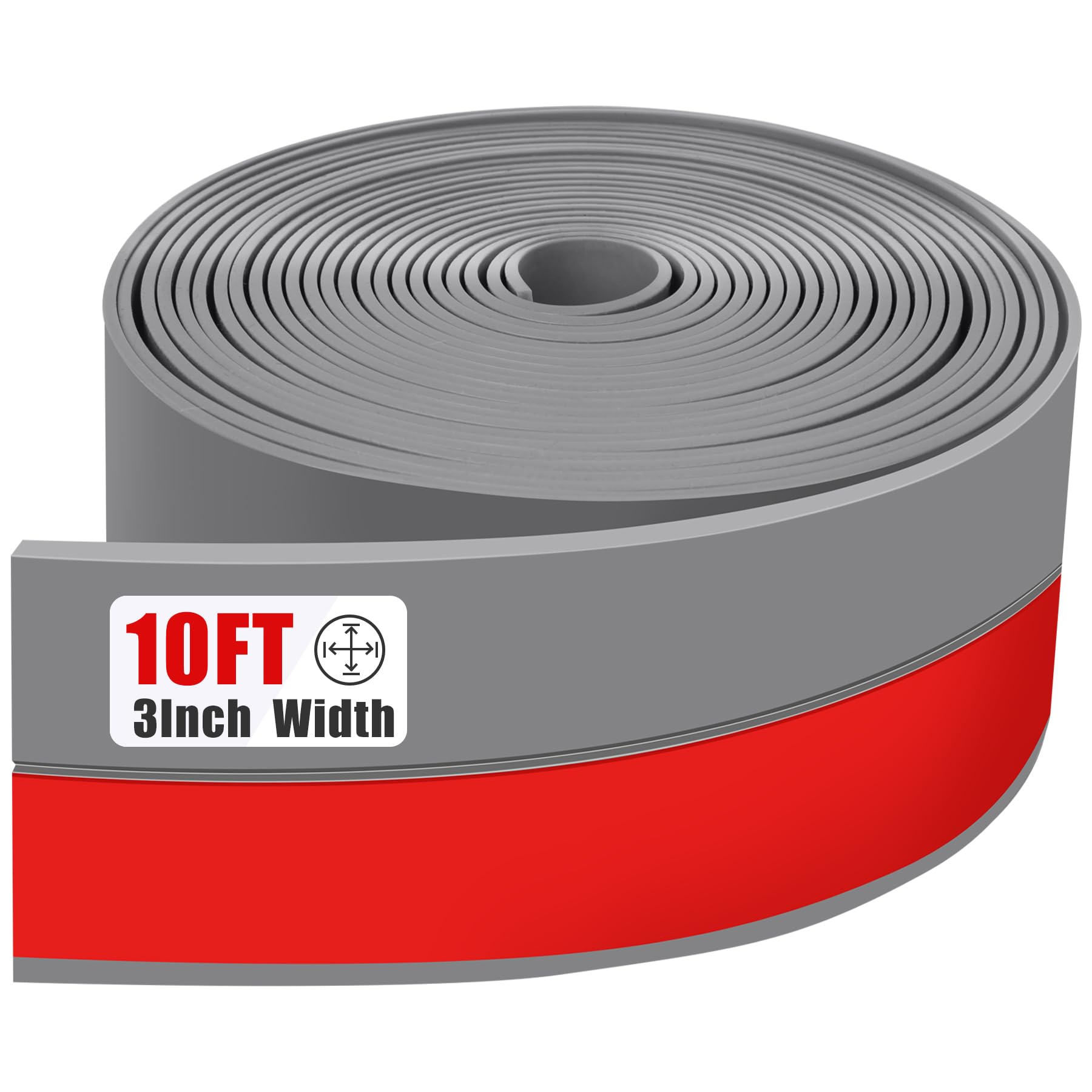 Draft Seal Tape for Doors and Windows 3 in x 10 Ft Silicone Weather Stripping Extra Thick 2mm Door Seal Strip with Strong Adhesive Draft Insulation Stopper Side Seal (10 Foot)