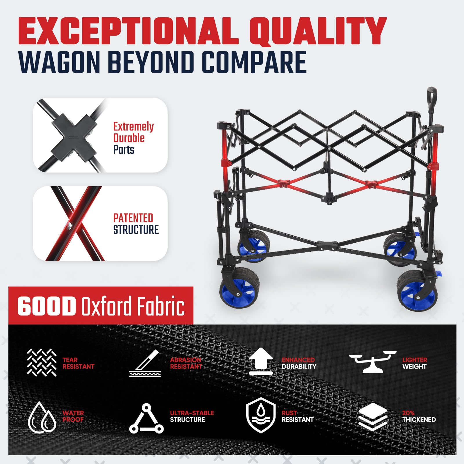 500LBS Heavy Duty Double Decker Wagon with Extender
