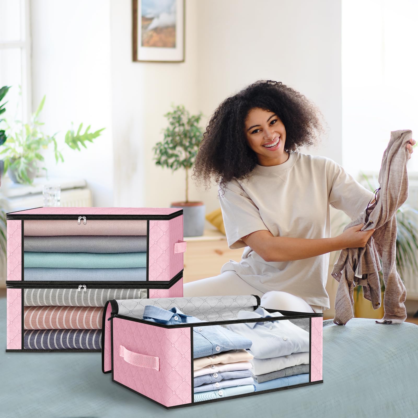 4 Pack Clothes Organizer Storage Bags (4 Count)