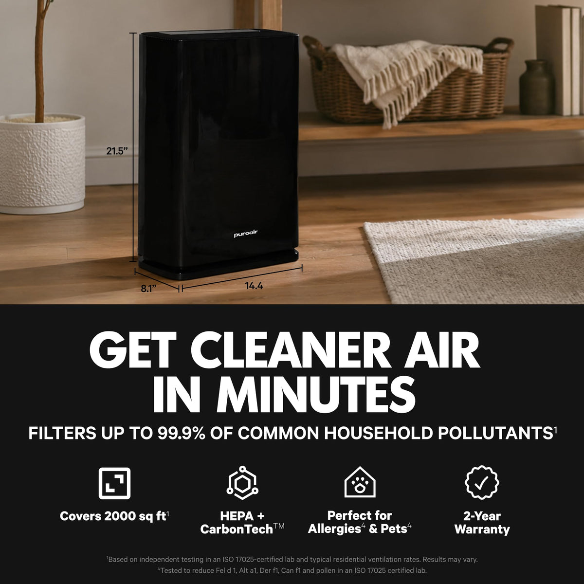 400 HEPA Air Purifier Large Room Air Cleaner up to 2