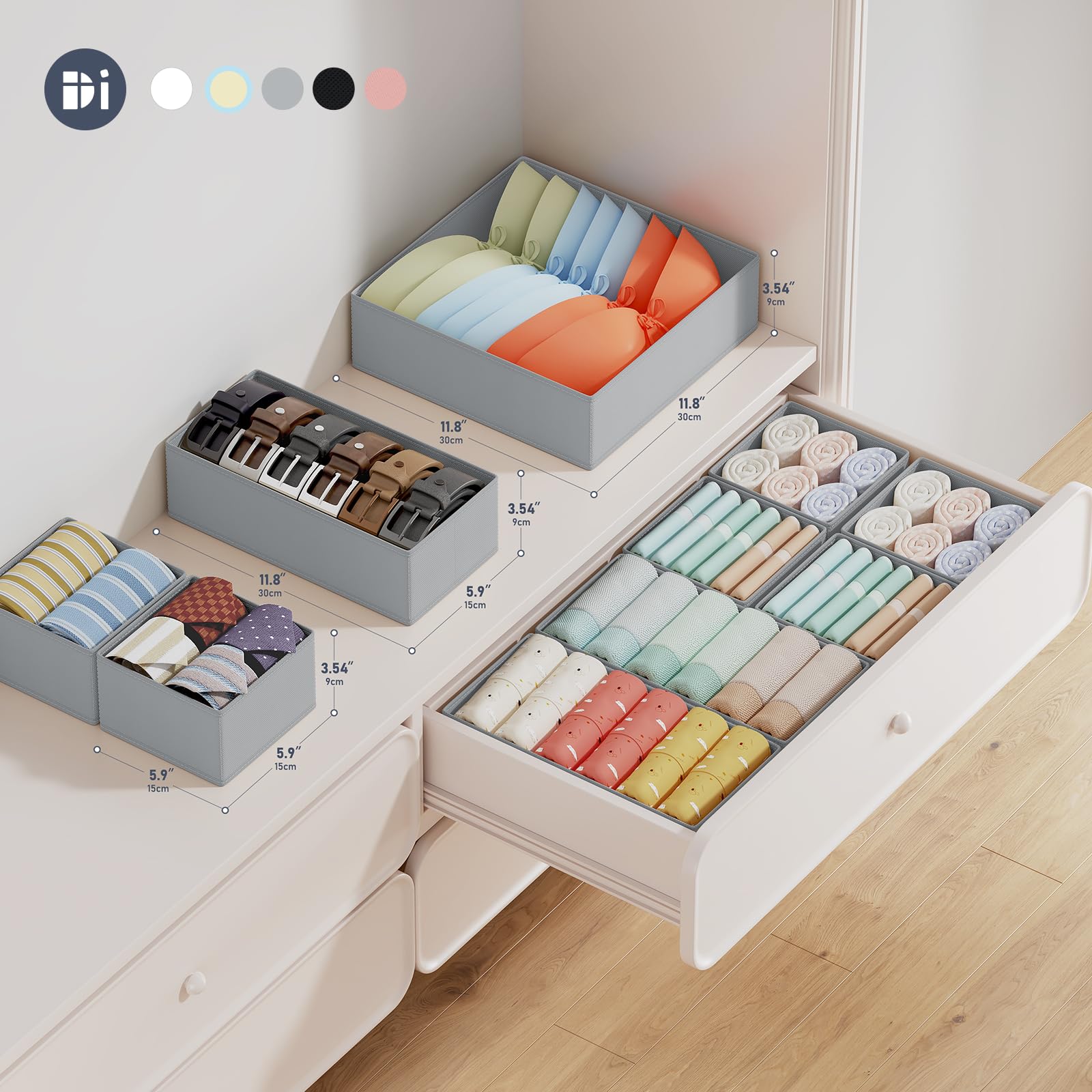Drawer Organizer Clothes Storage (18 Count)
