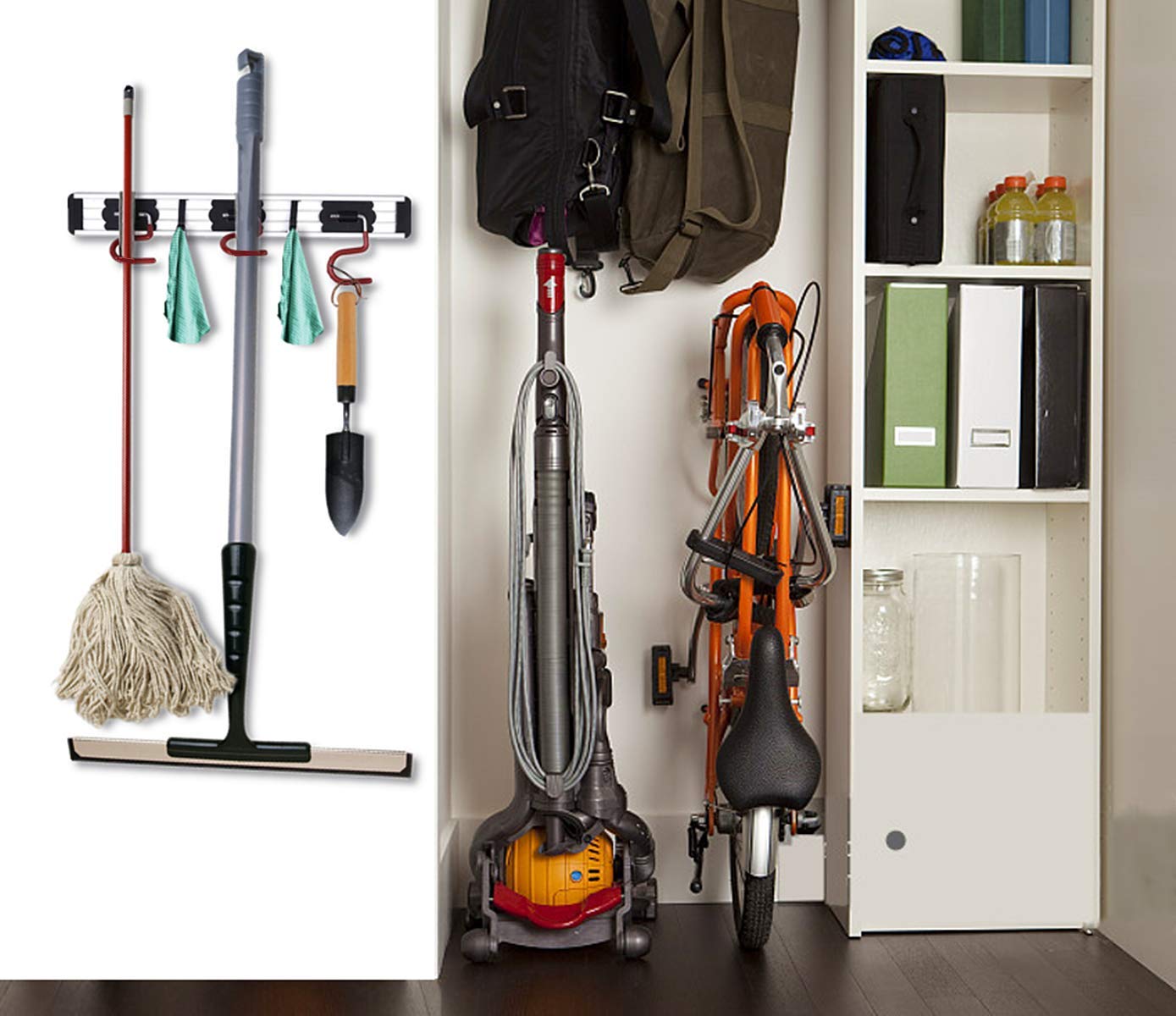 Wall Mounted Mop and Broom Holder Stainless Steel S Type Broom Rack Anti