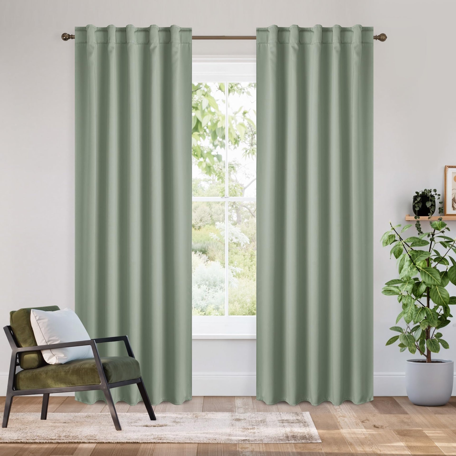 Bedroom Blackout Curtains 80 inches Long (2 Count)