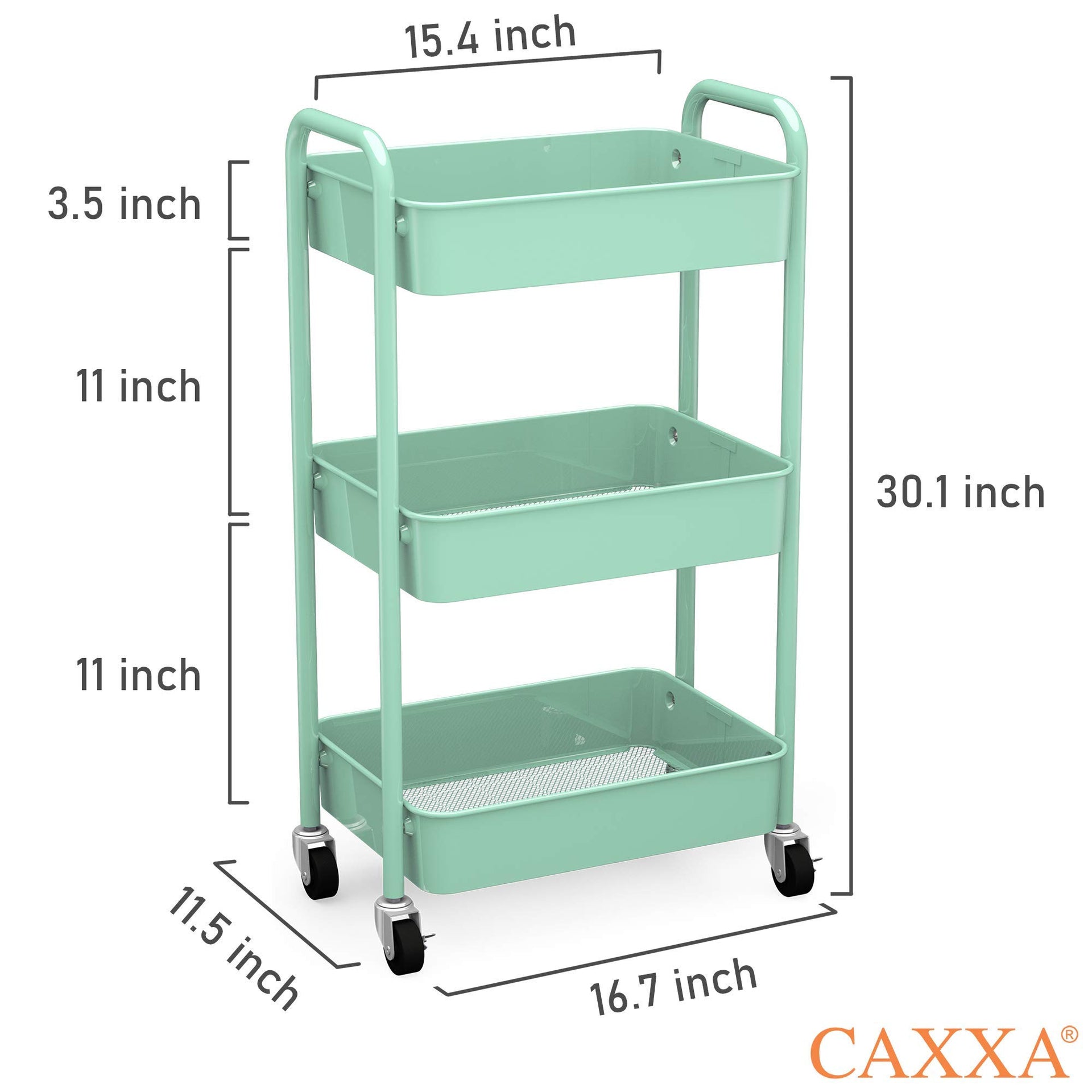 3 Tier Rolling Metal Storage Organizer