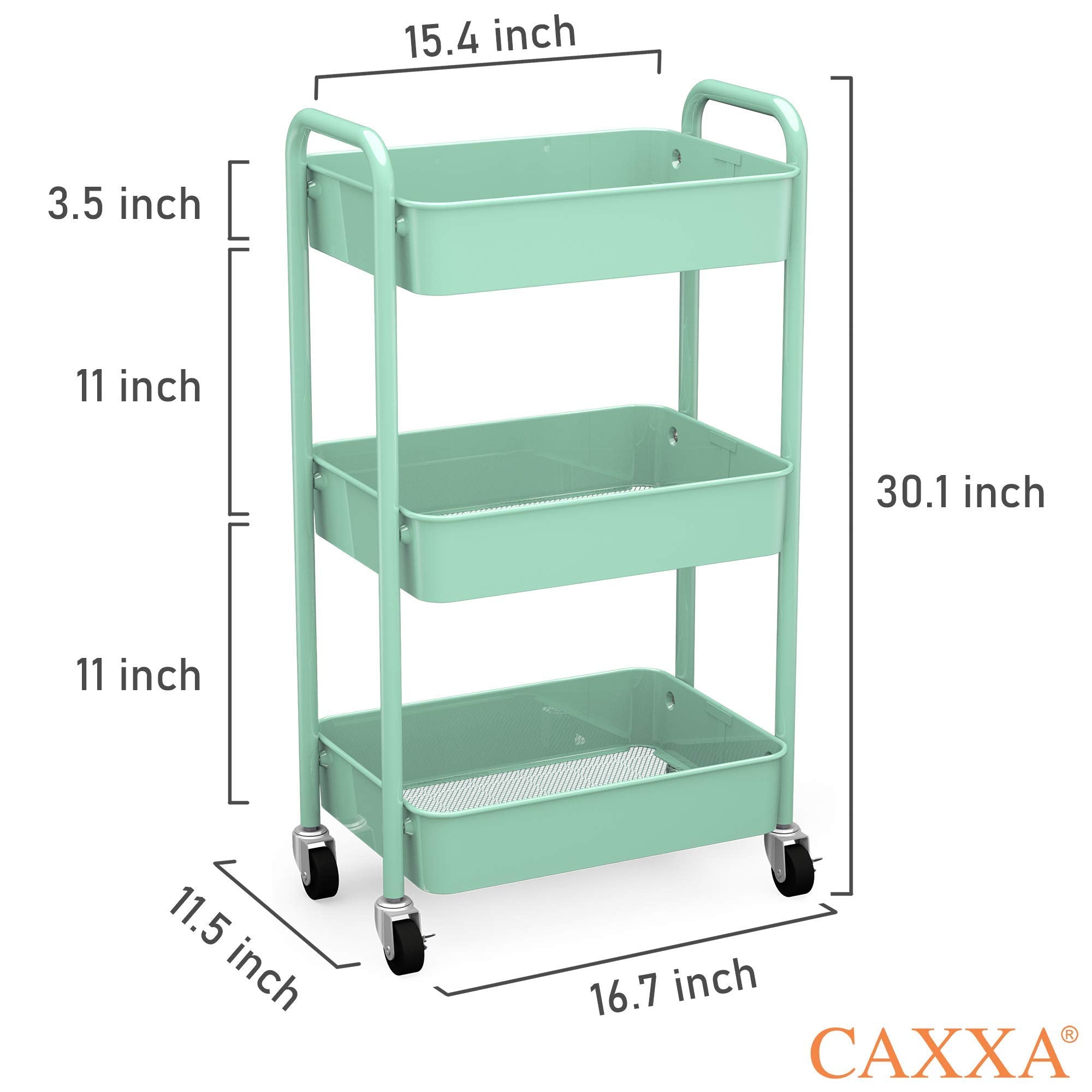 3 Tier Rolling Metal Storage Organizer