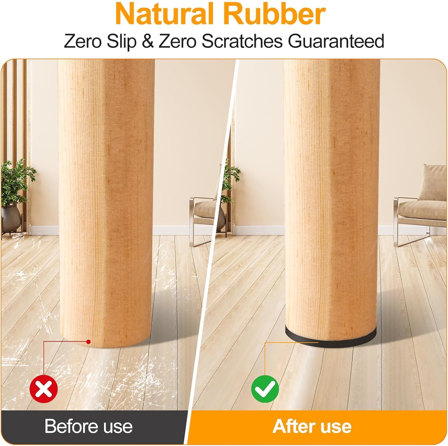 Non Slip Rubber Furniture Pads & Grippers (24 Count)