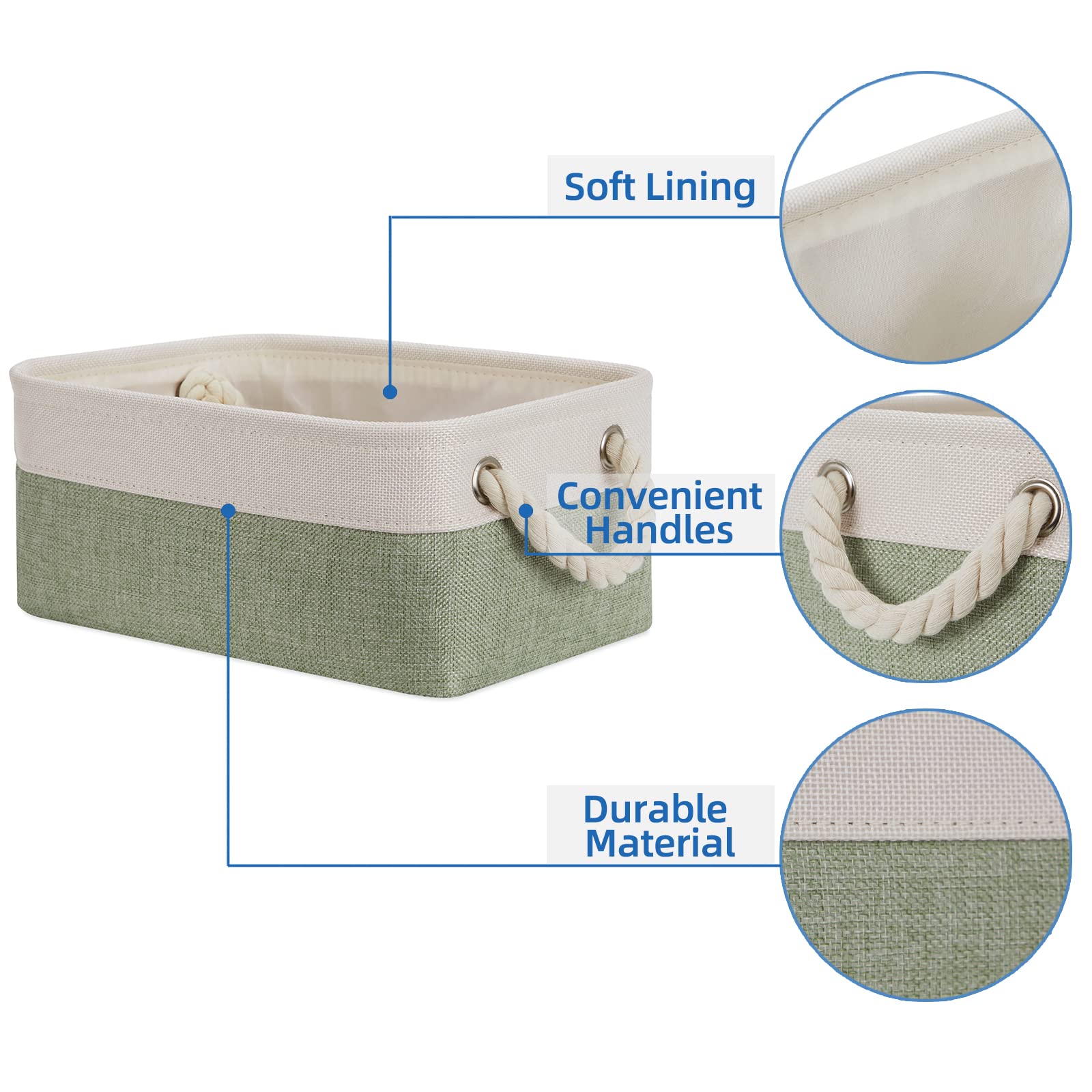 Small Storage Baskets Small Fabric Bins for Closet