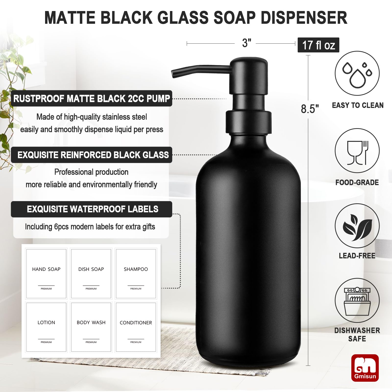 Black Soap Dispenser (2 Count)