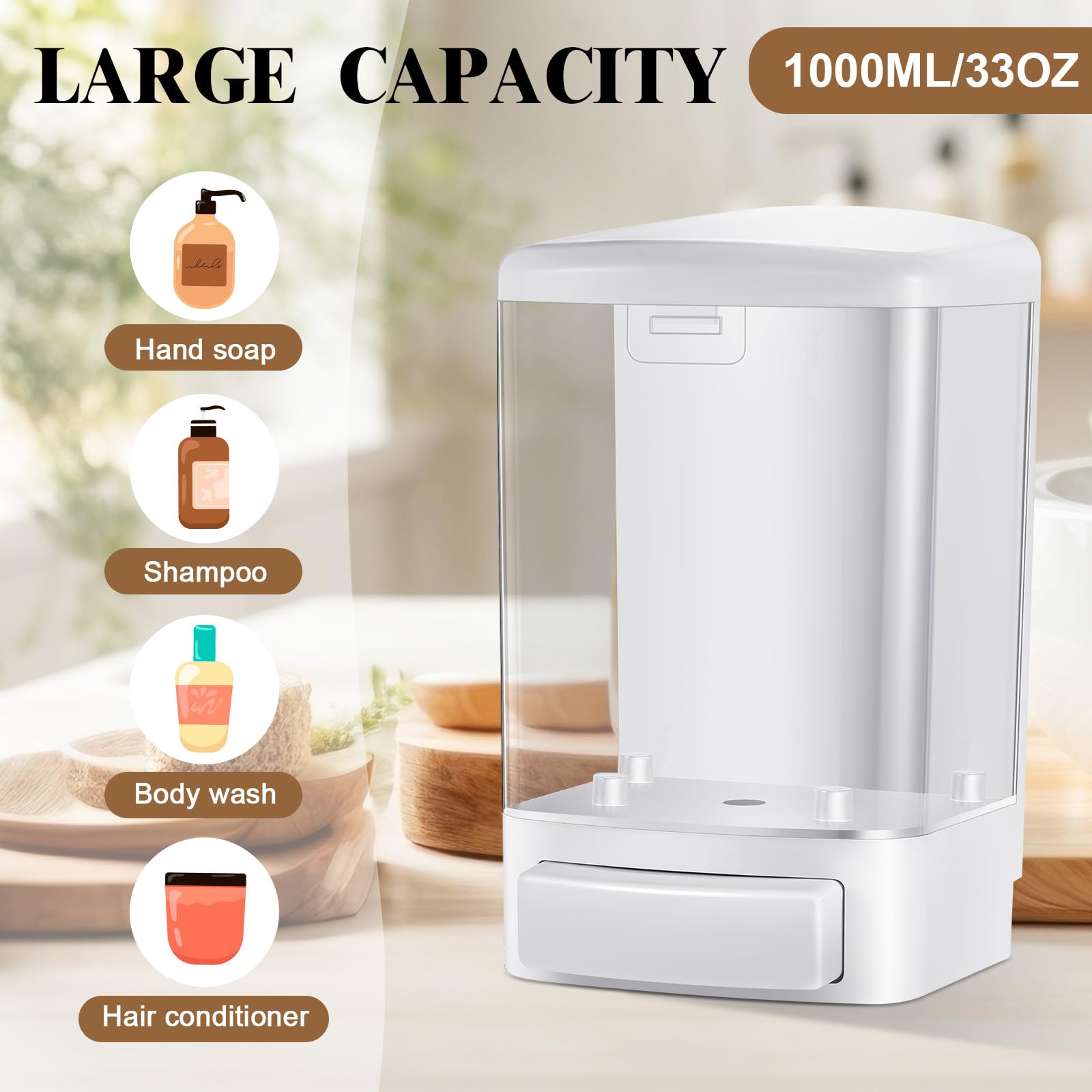 6 Pcs Wall Mounted Soap Dispenser (6 Count)