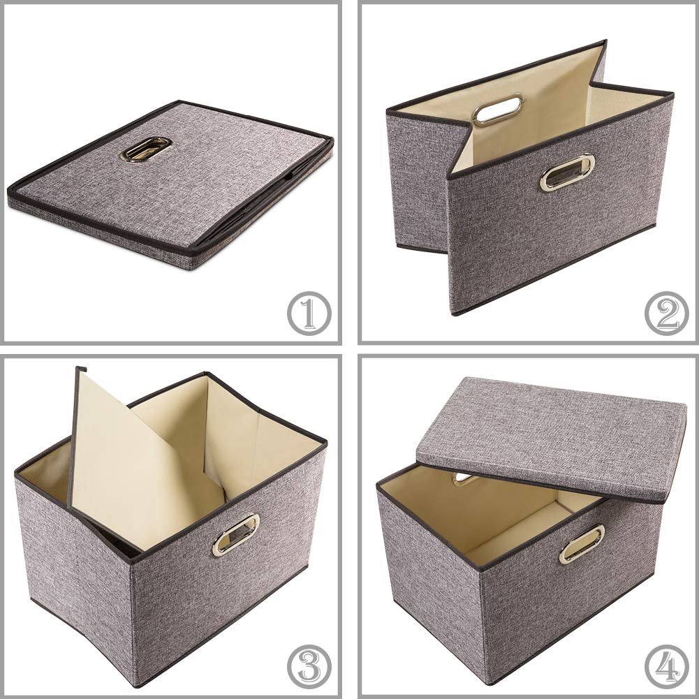 Large Foldable Storage Bin with Lid [1
