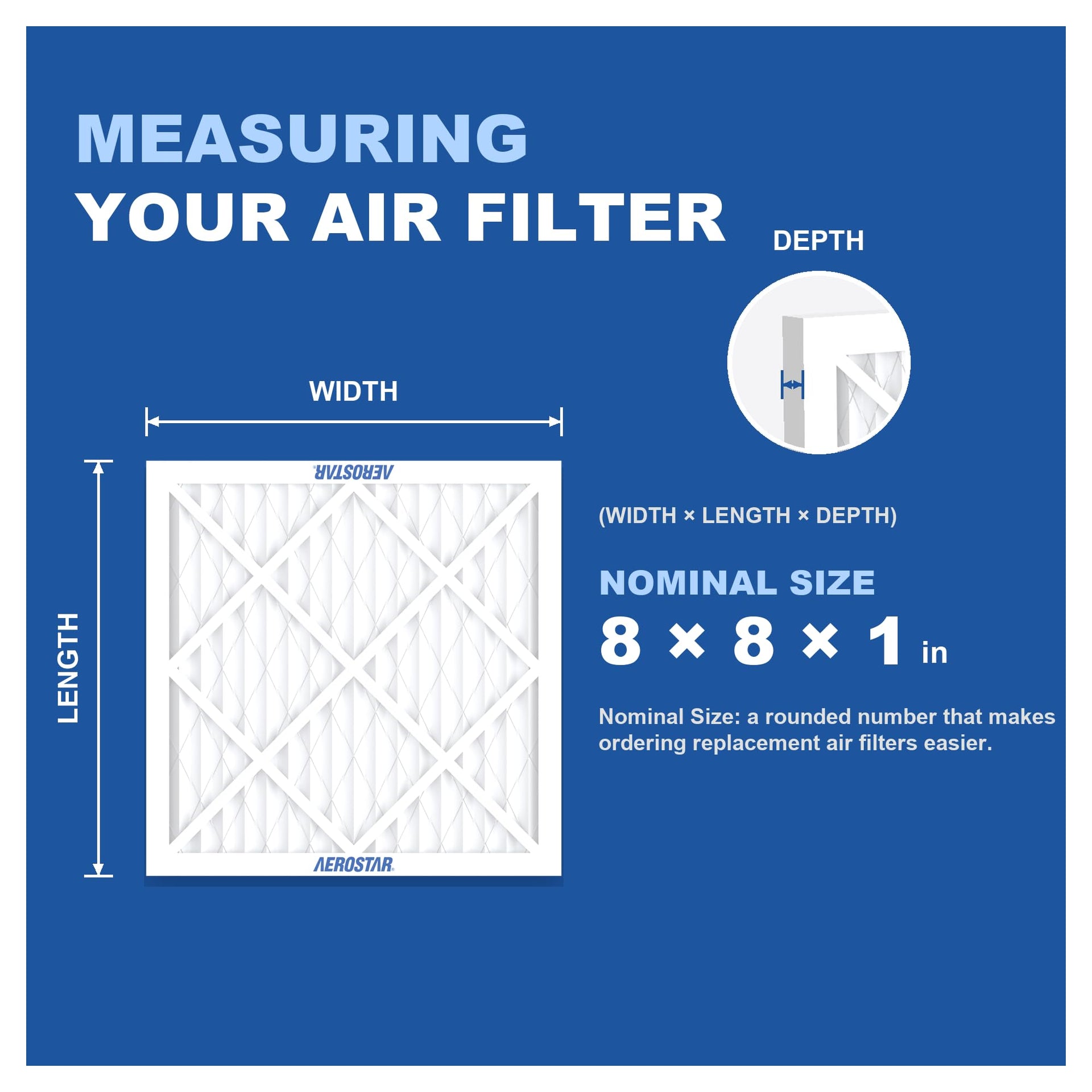 Air Filter 8x8x1 MERV 8 AC Filter (6 Count)