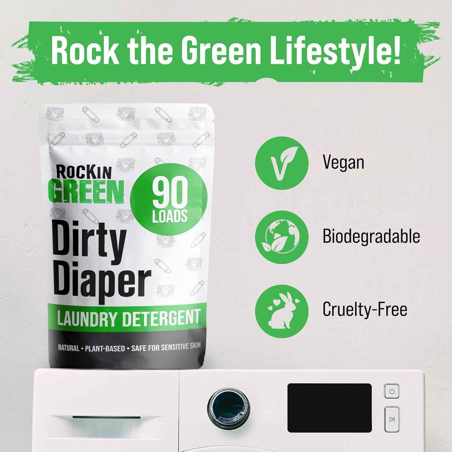 Baby Laundry Detergent Unscented Dirty Diaper 90 Loads (90 Ounce)
