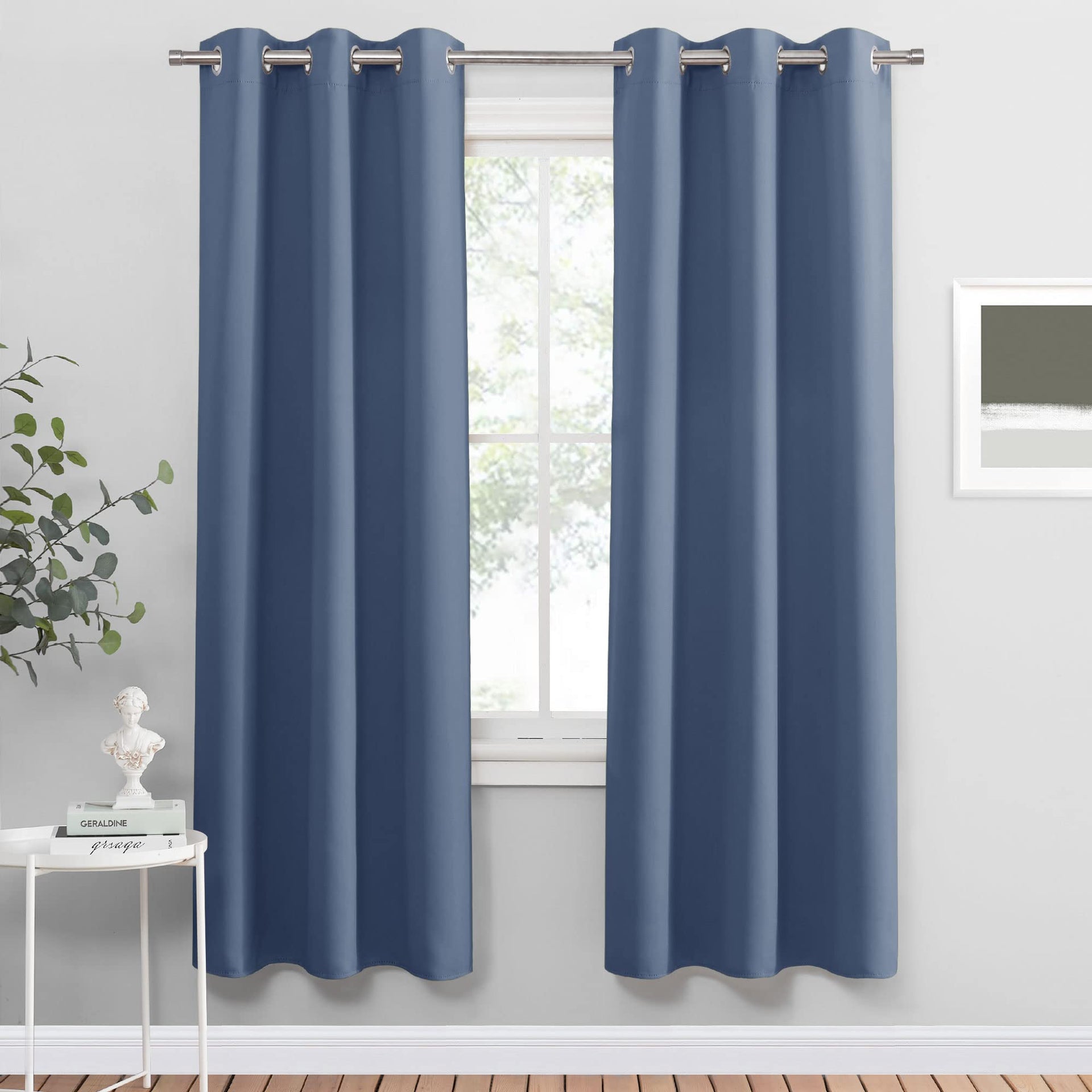 Blue Haze Blackout Curtains for Bedroom 63 Inch Length 2 Pcs (2 Count)