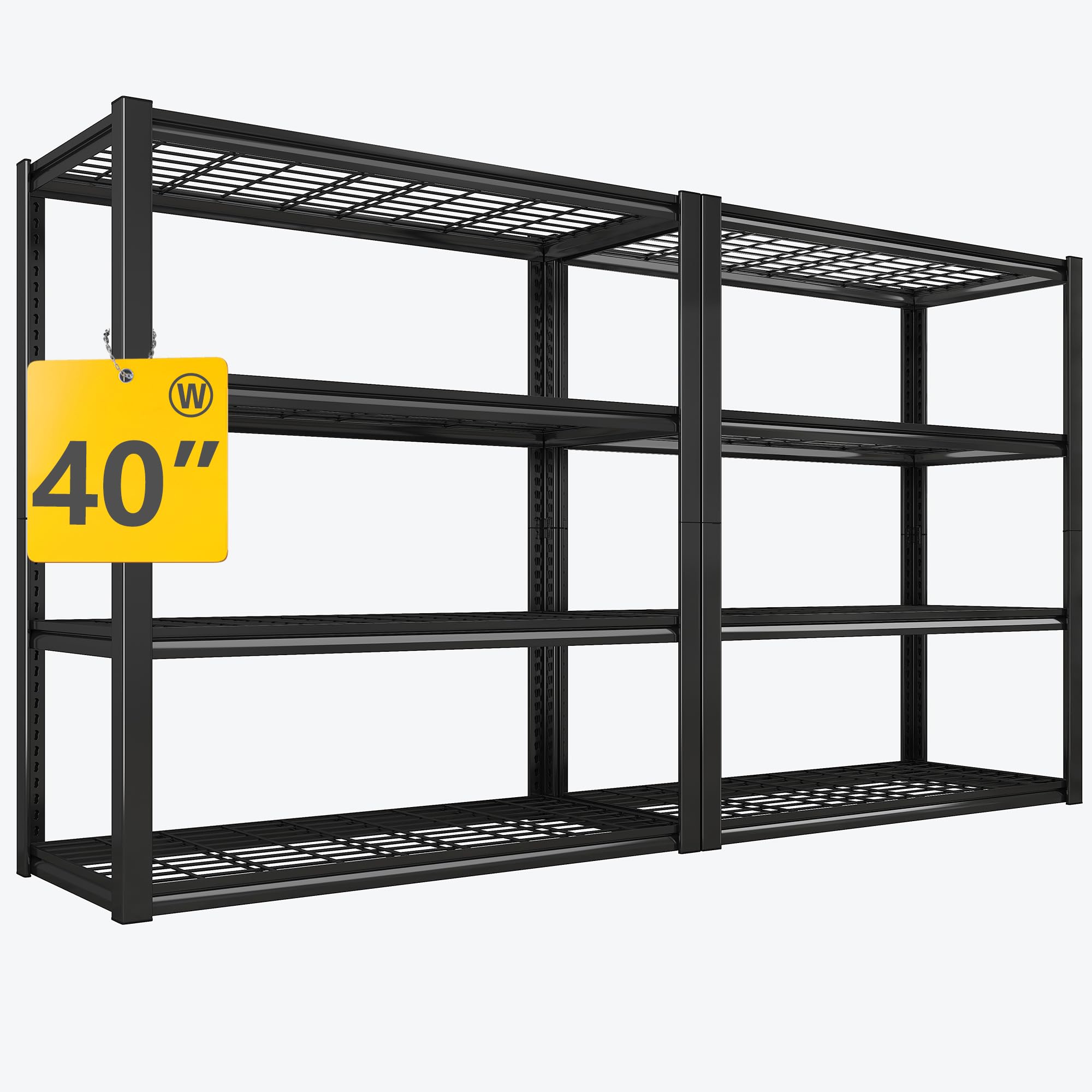 40" W Storage Shelves with Wire Mesh Panels for Garage Organization (2 Count)