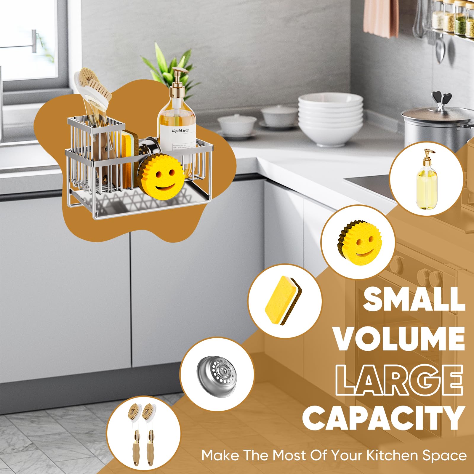 Sponge Holder for Kitchen Sink
