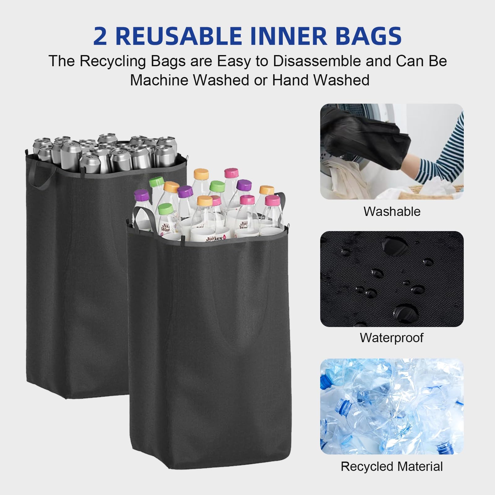 26 Gallon Kitchen Recycling Bin with Lid