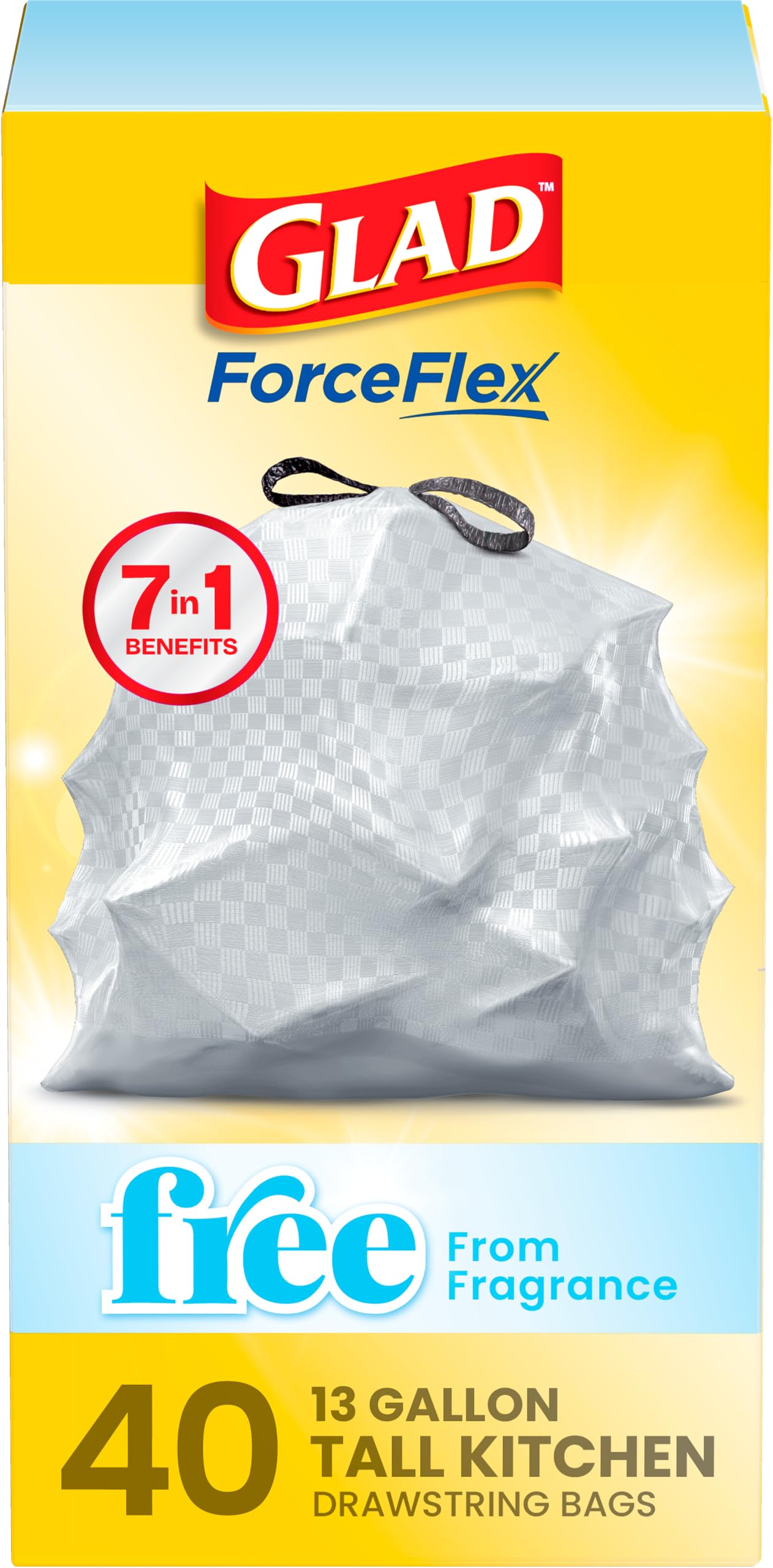 ForceFlex Tall Kitchen Drawstring Trash Bags (40 Count)