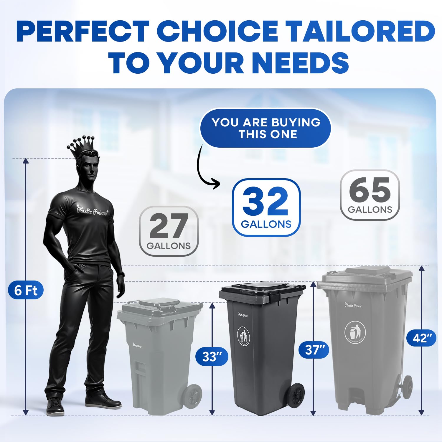 32 Gallon Trash Can with Wheels Outdoor Garbage Can with Lid and Wheels Locking Trash Can Commercial Heavy (2 Count)