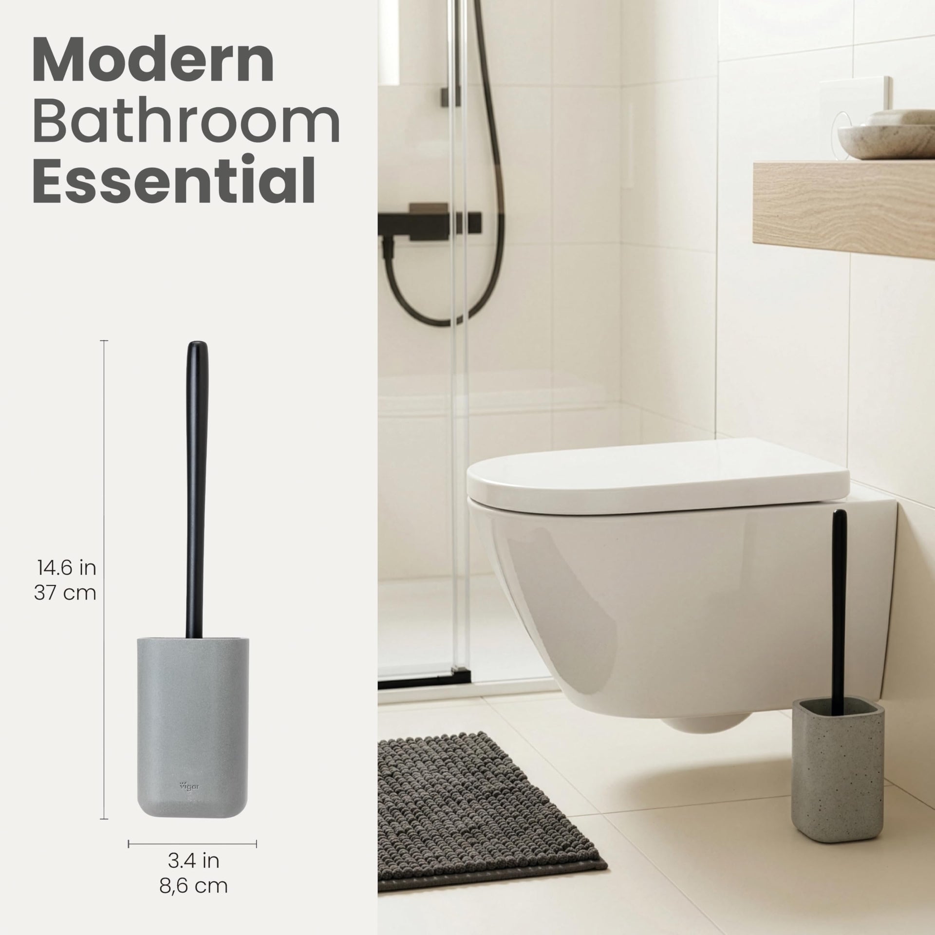 Zense Toilet Brush and Holder Set