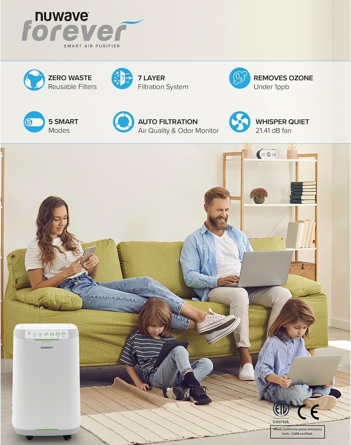 Forever Air Purifier for Home Large Room Up to 2