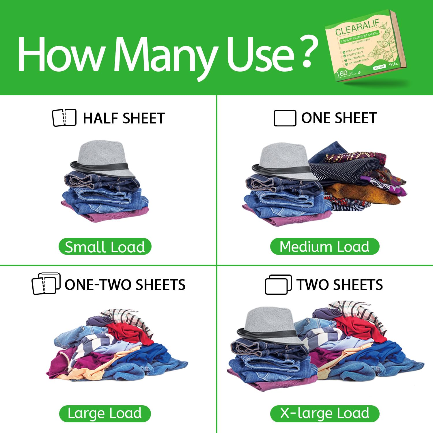 Laundry Detergent Sheets Up to 160 Loads (160 Count)