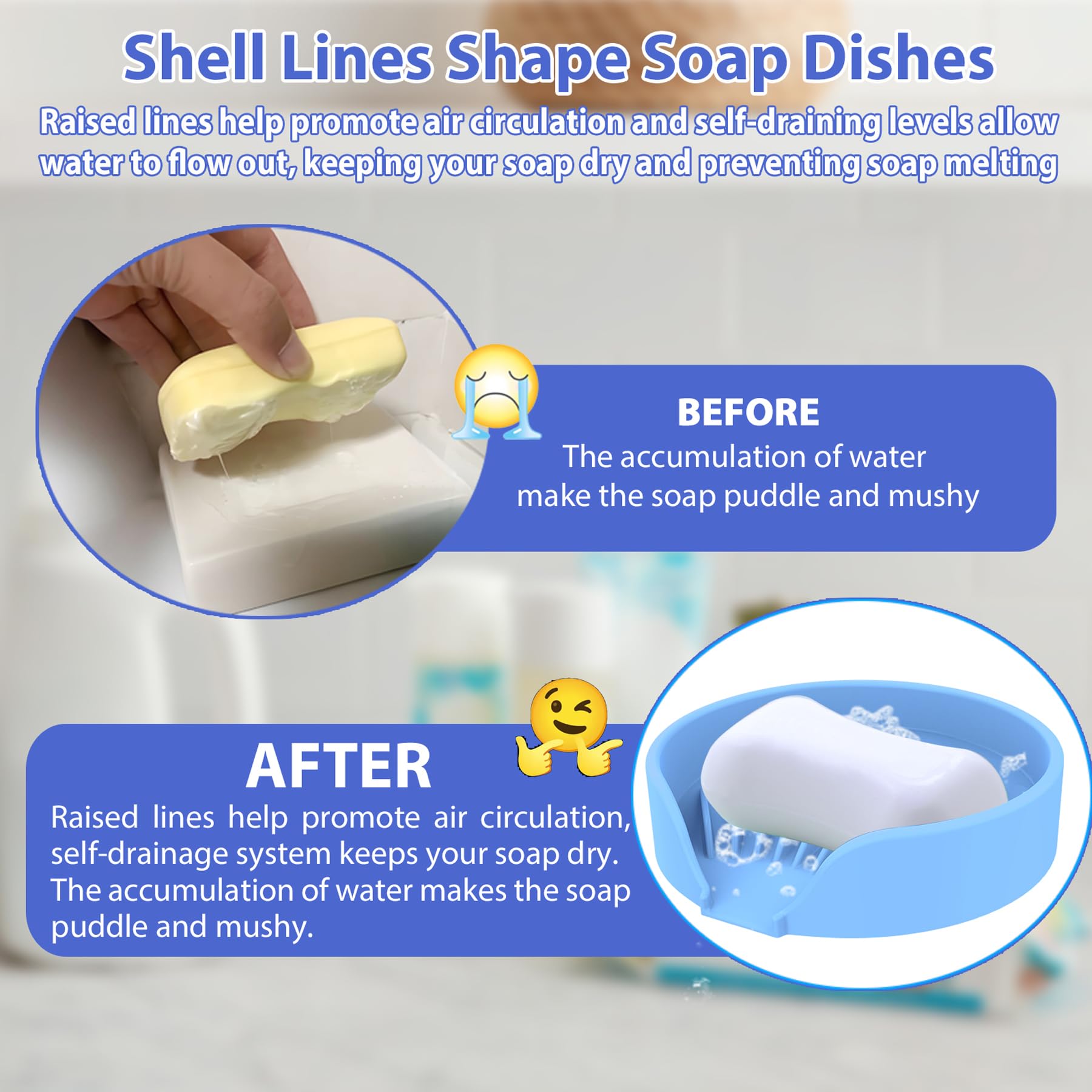 Self Draining Soap Dish (2 Count)