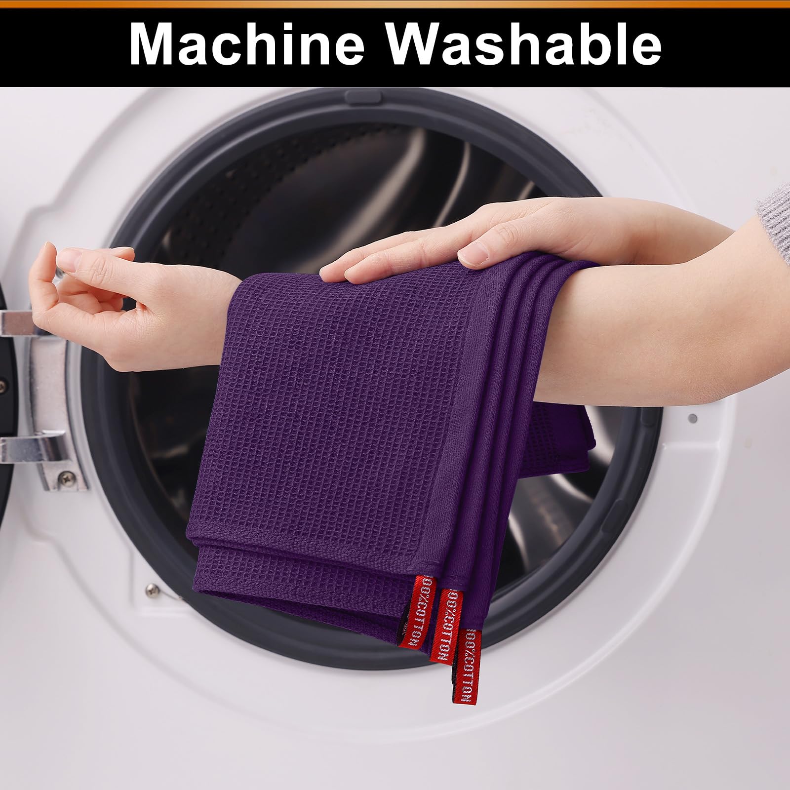 100% Cotton Waffle Weave Dish Cloths (6 Count)