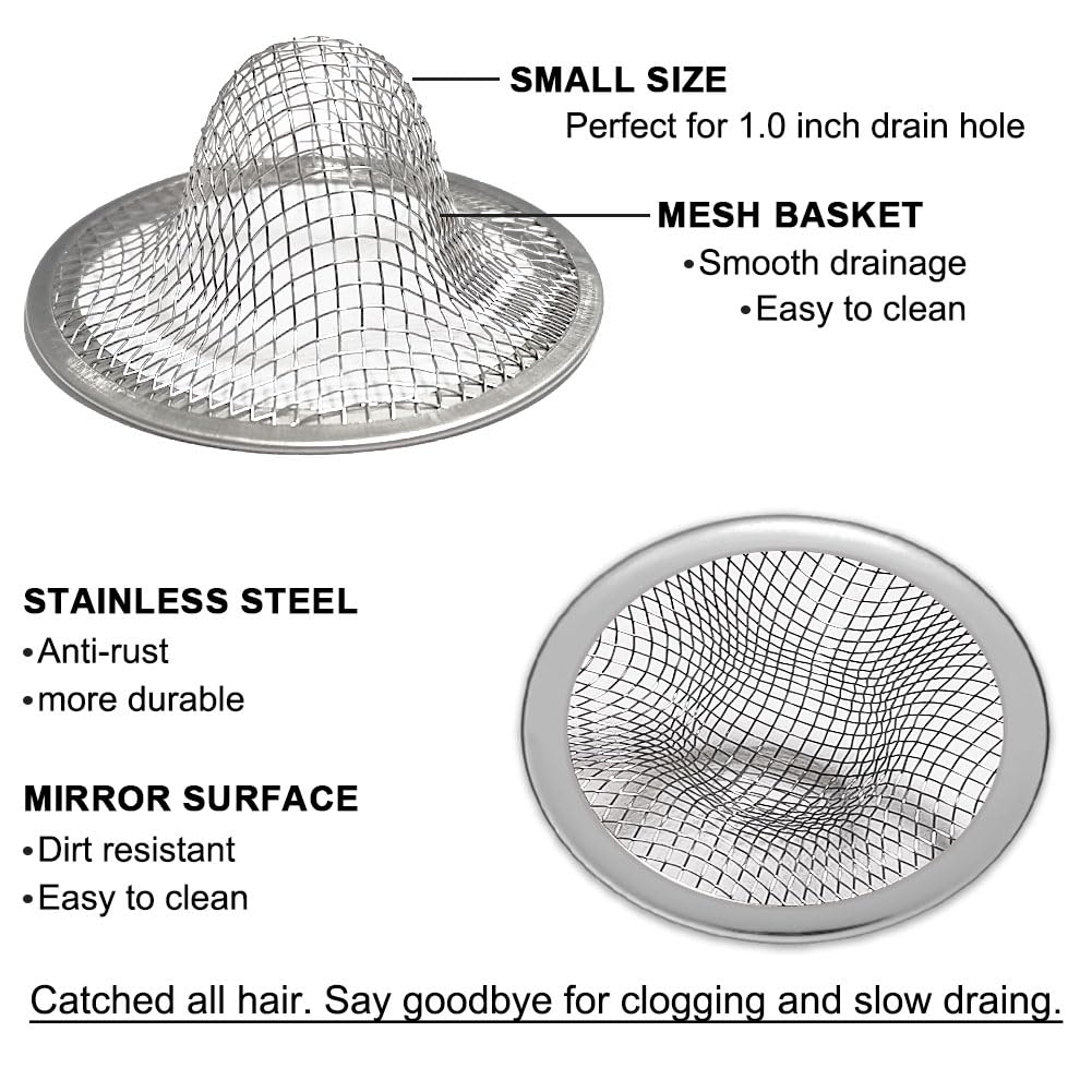 1.0" Bathroom Sink Drain Strainers (6 Count)