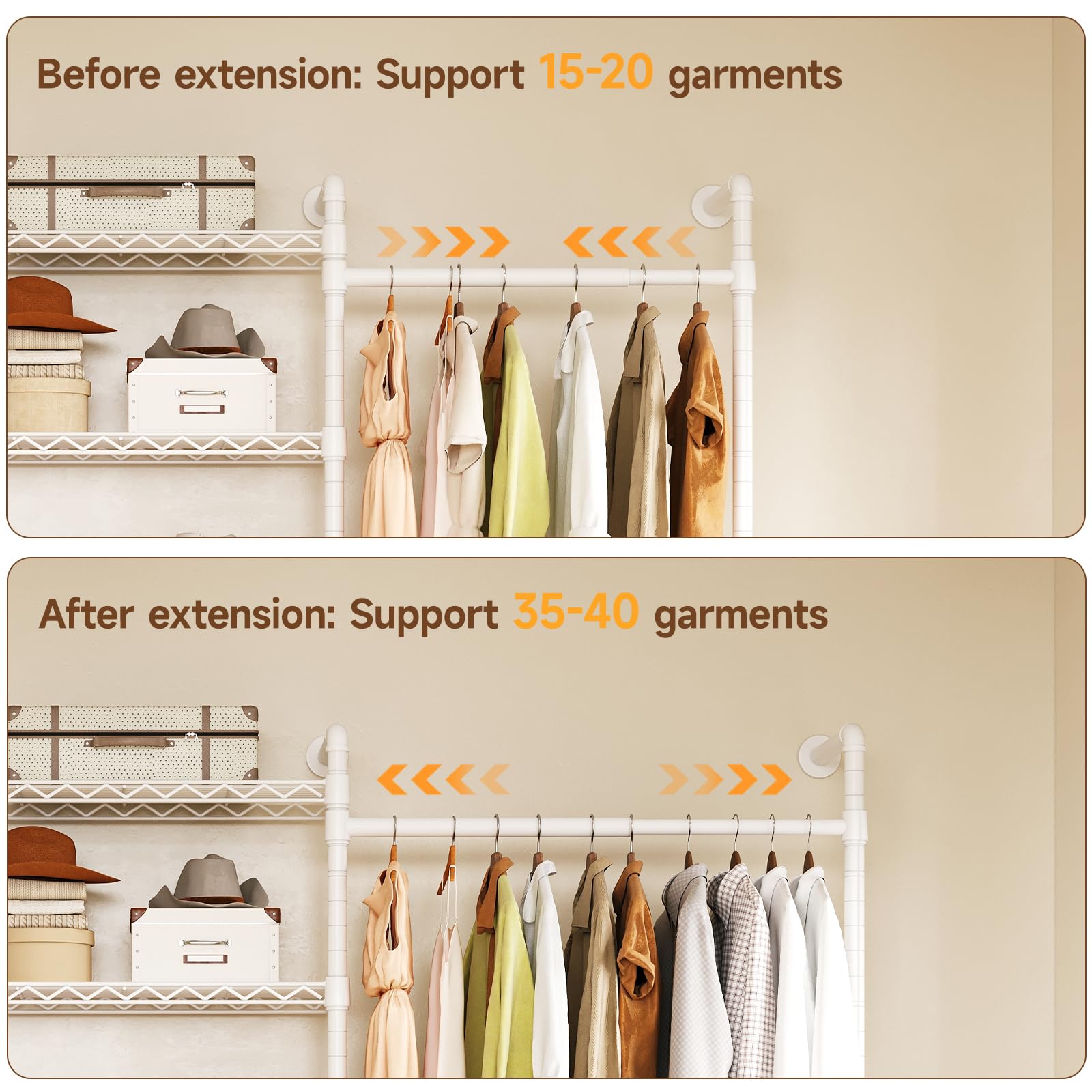H3 Expandable Wall Mounted Closet System