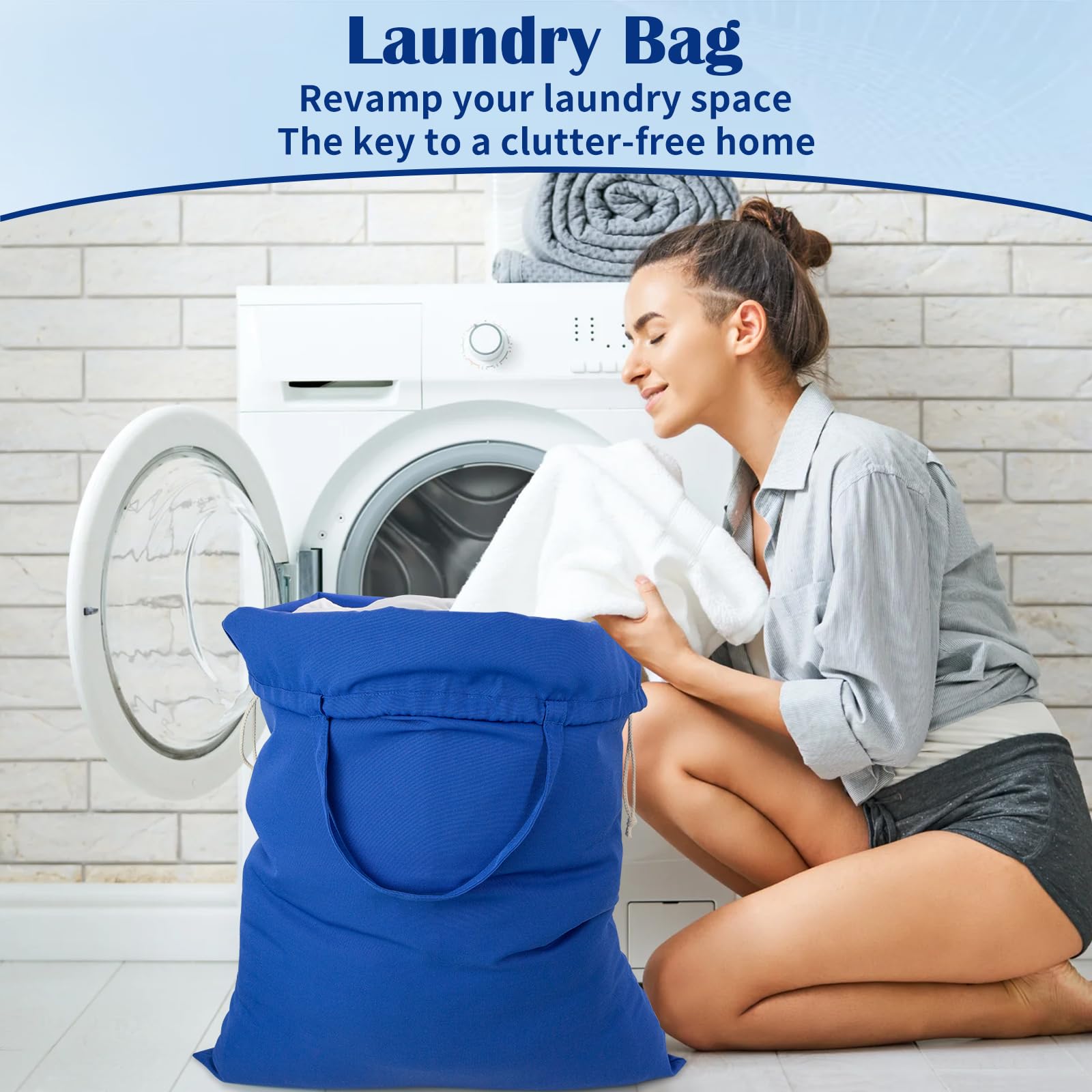 Laundry Bag with Handles & Drawstring Closure