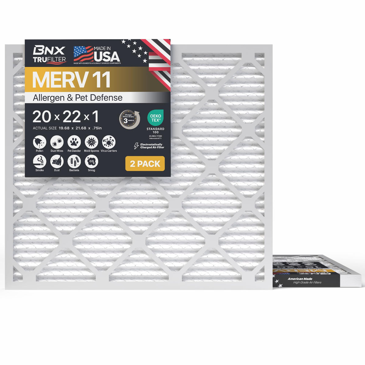 TruFilter 20x22x1 Air Filter MERV 11 (2 Count)