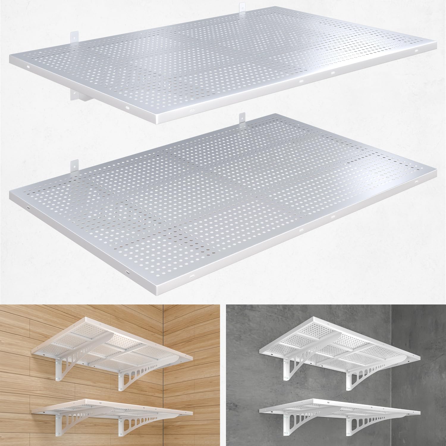 2 Pack 2x3ft Heavy Duty Garag e Wall Shelving (24 System)