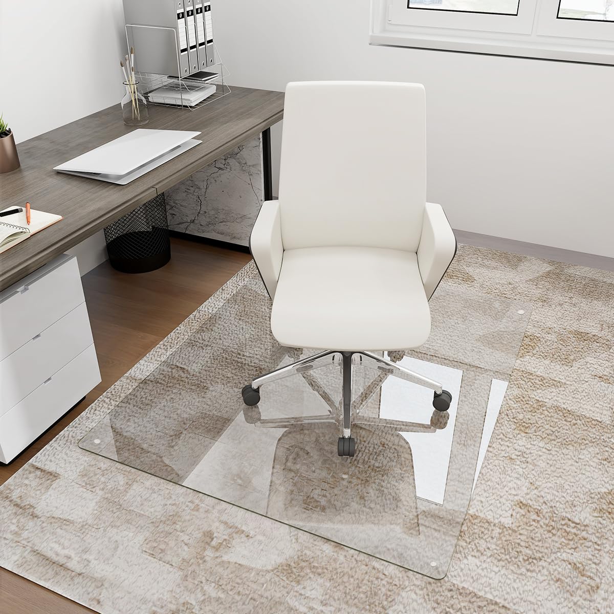 Tempered Glass Floor Mat for Office Chair