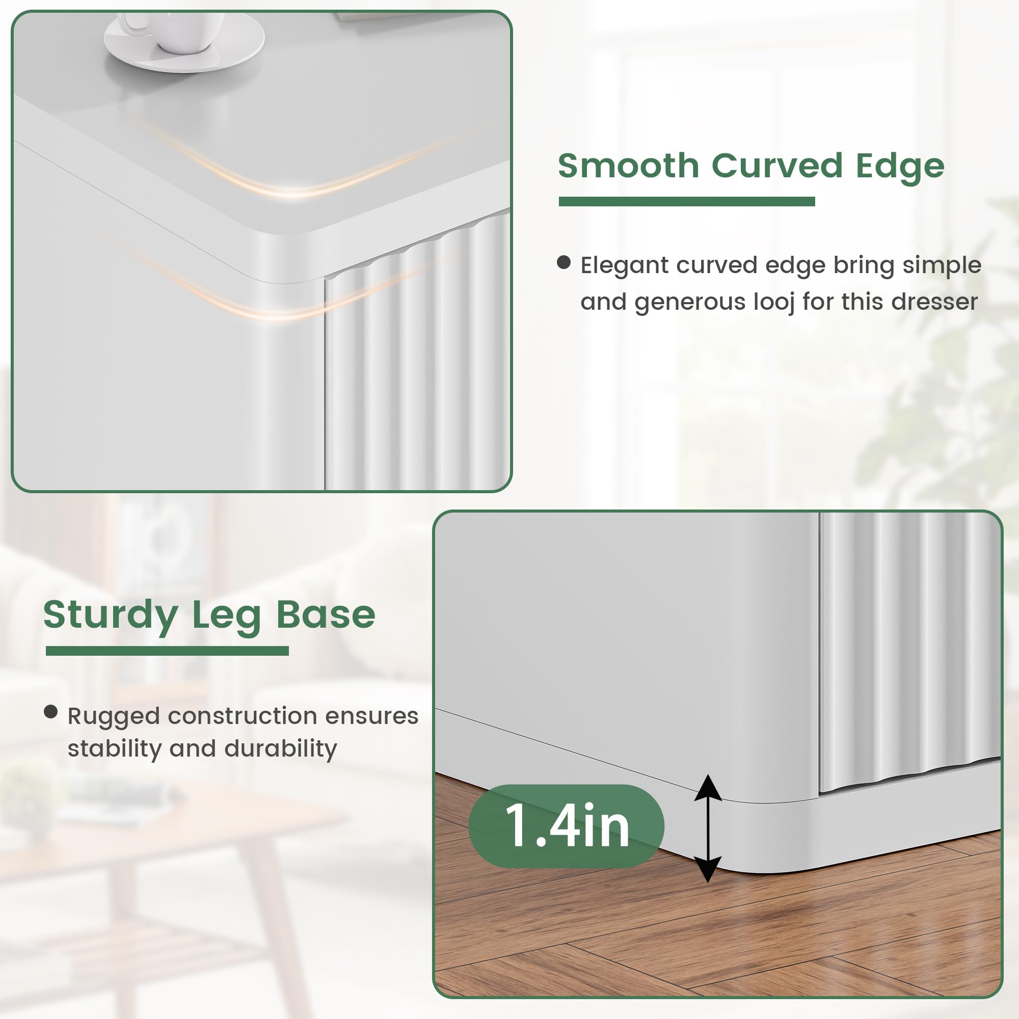 White 9 Drawers Dresser