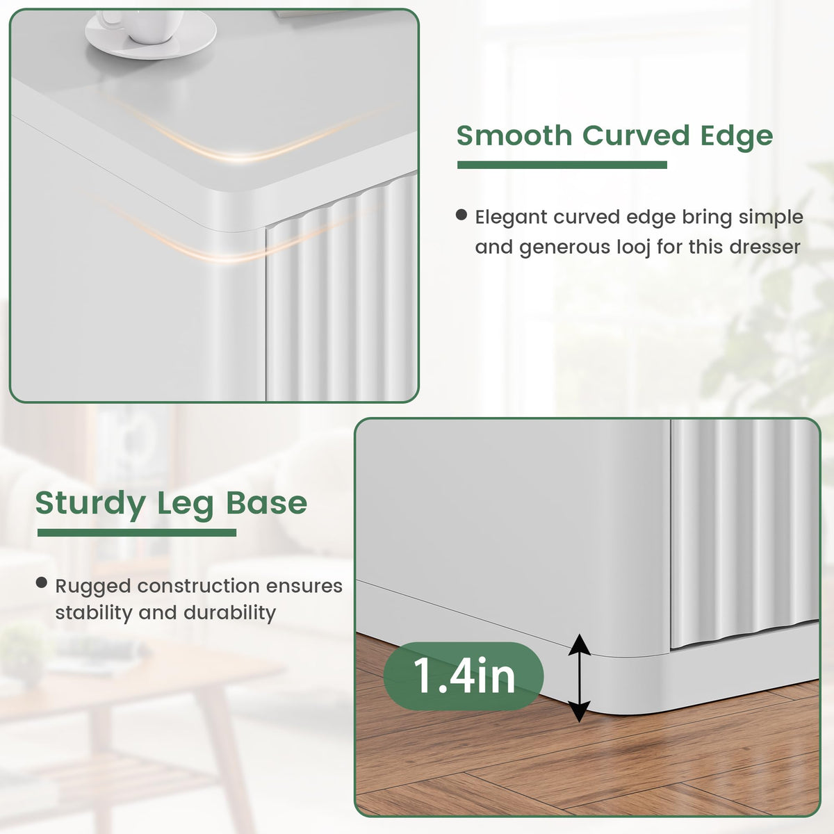 White 8 Drawer Dresser for Bedroom