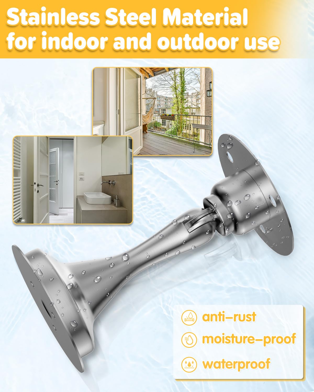 Magnetic Door Stoppers Bottom of Door Magnetic Door Catch Holder Wall Mount (2 Count)