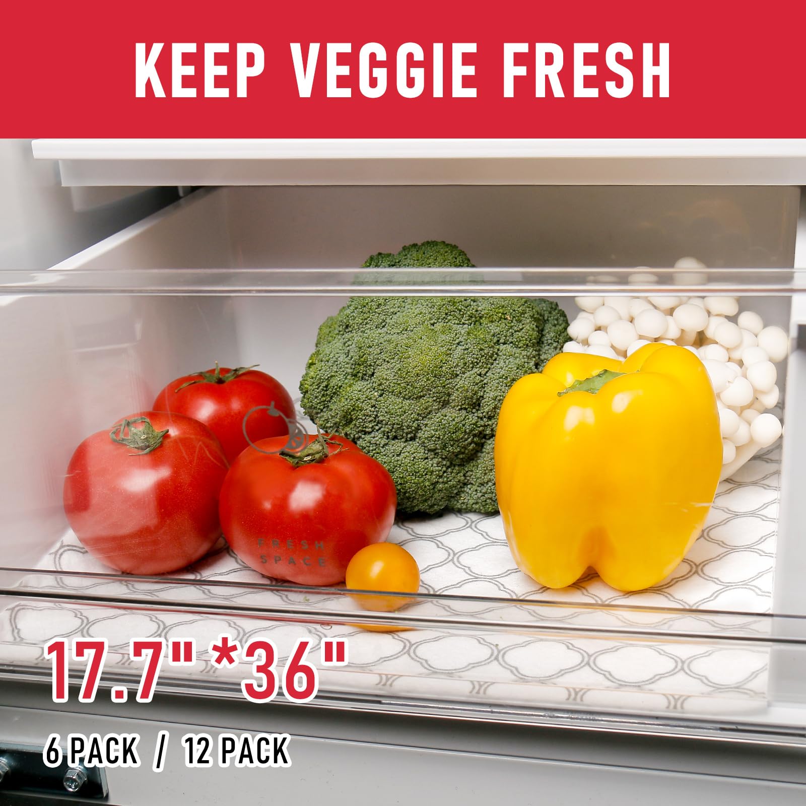 Refrigerator Shelf Liners for French Door Fridge (637.2 sq in)