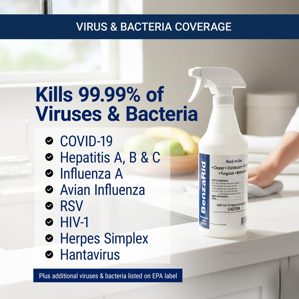 Hospital Disinfectant Sanitizer & Virucide (128 Fl Oz)