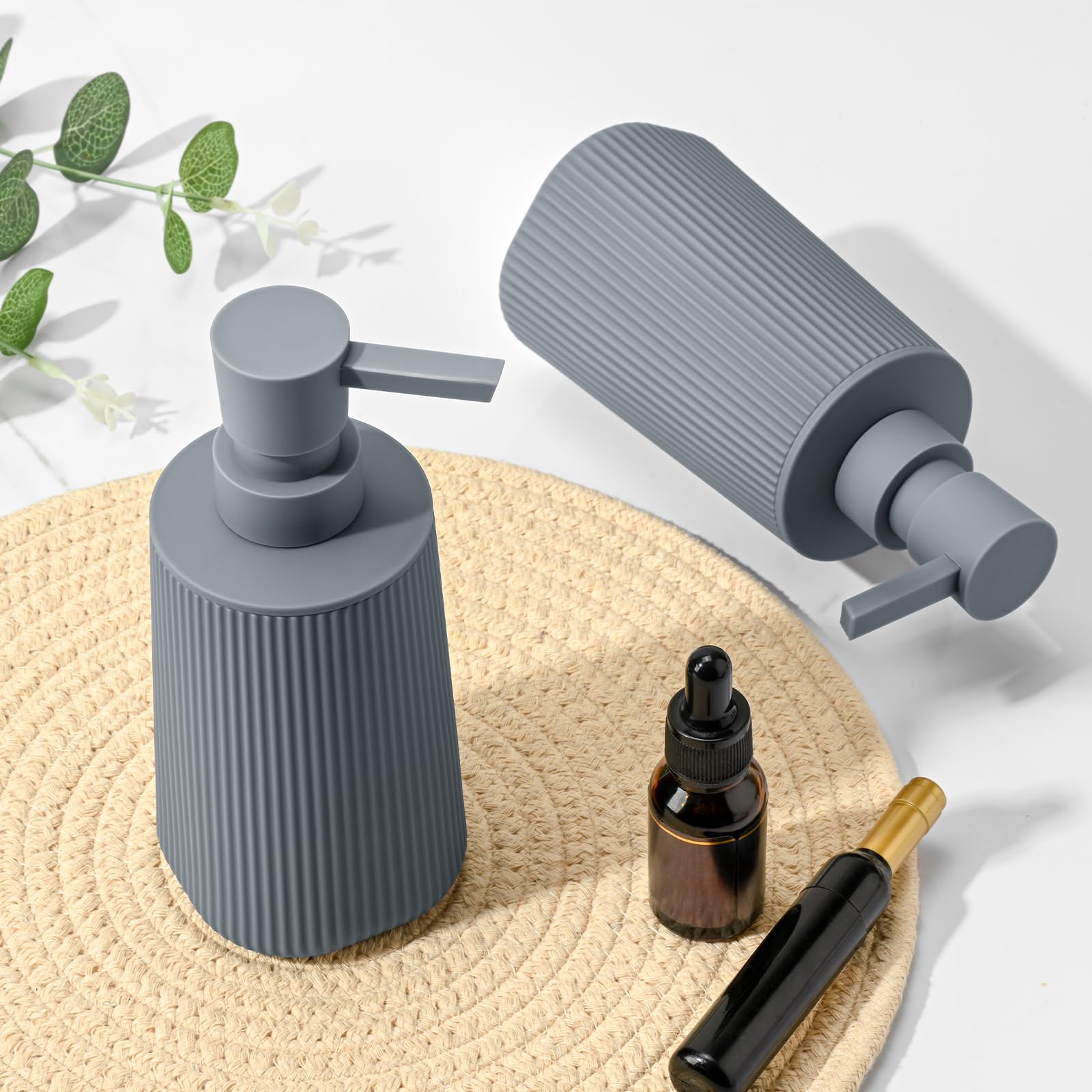 Gray 2 Pack Hand Soap Dispensers Set (2 Count)