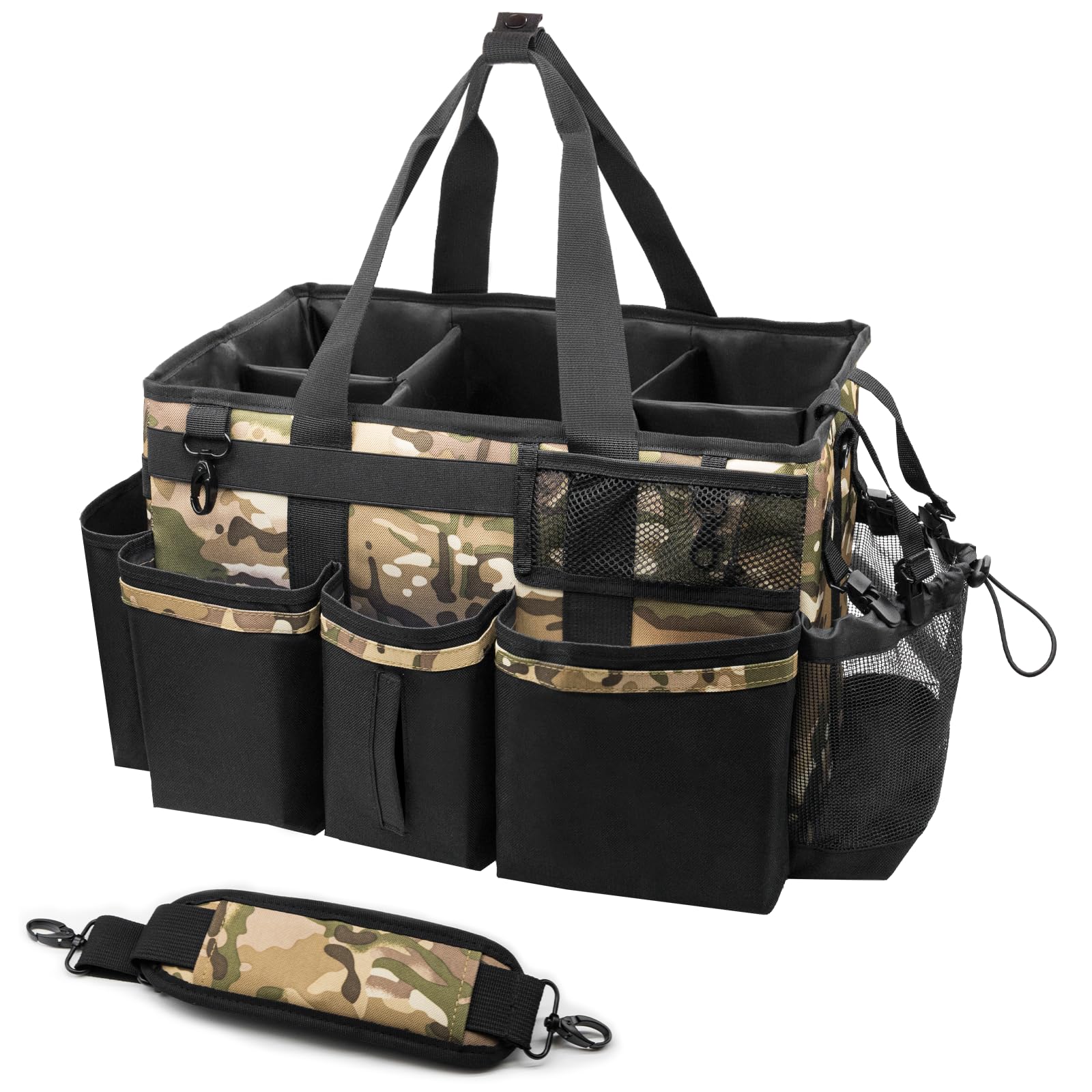 Wearable Cleaning Caddy Organizer with Handle & Shoulder Straps for Housekeepers