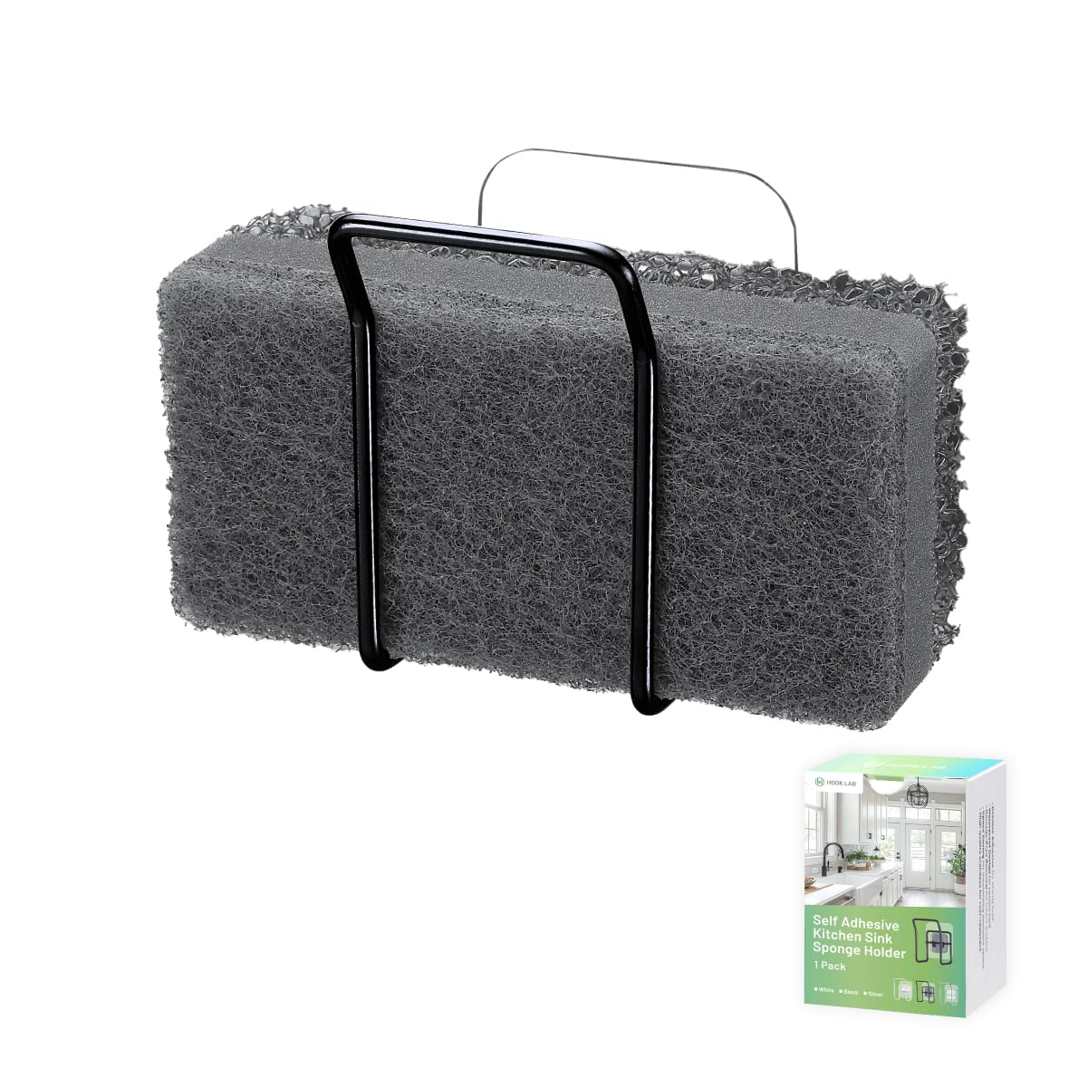 Hook LAB Reusable Sponge Holder for Kitchen Sink & Bathroom Organizer