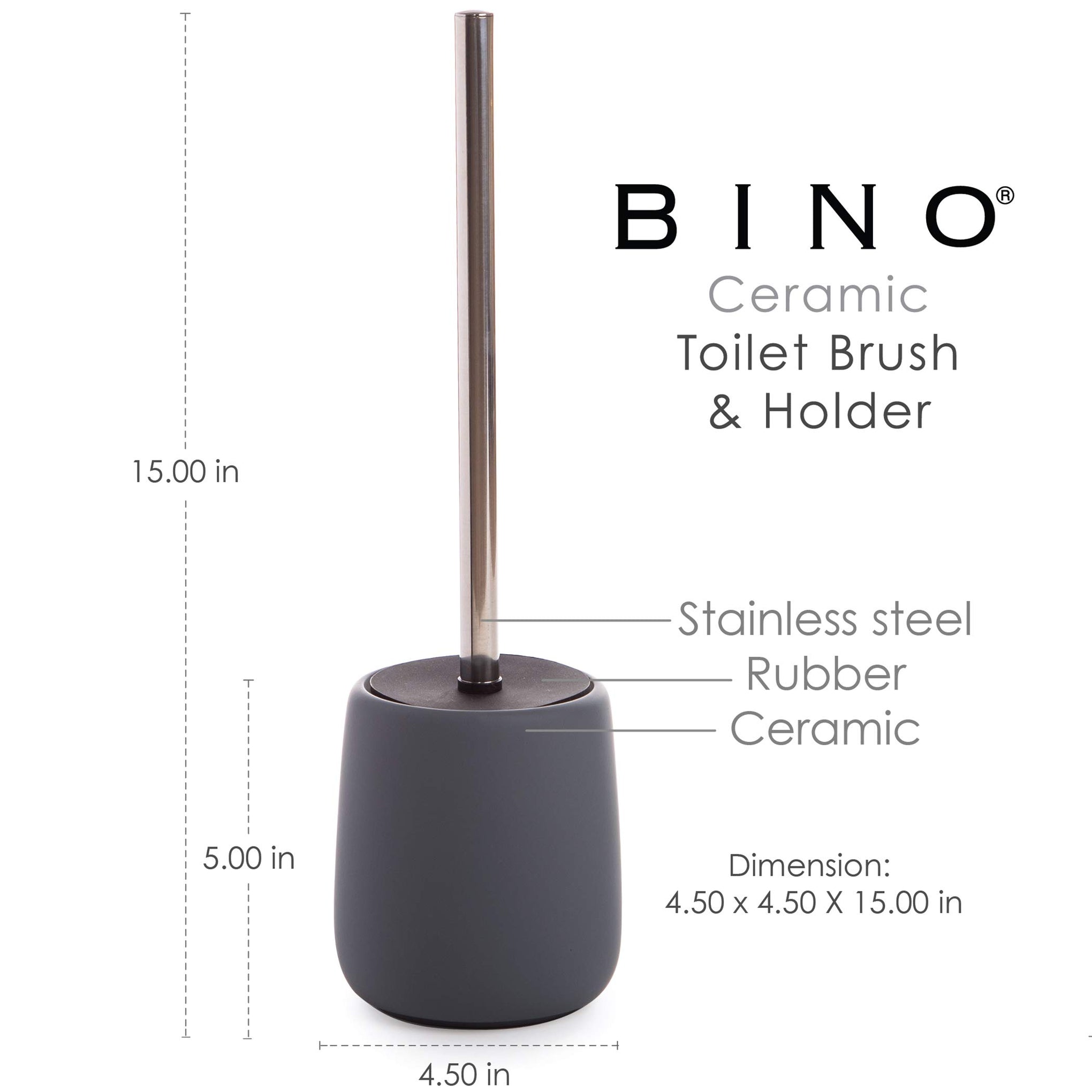 Toilet Brush with Holder Silicone Coated Ceramic