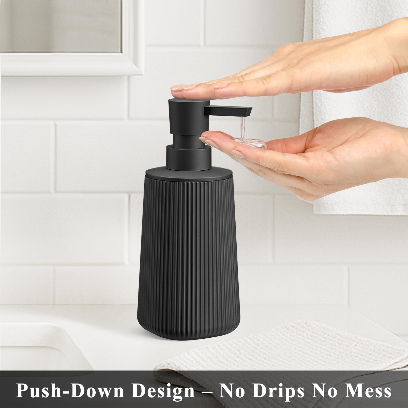 Black 2 Pack Hand Soap Dispensers Set (2 Count)