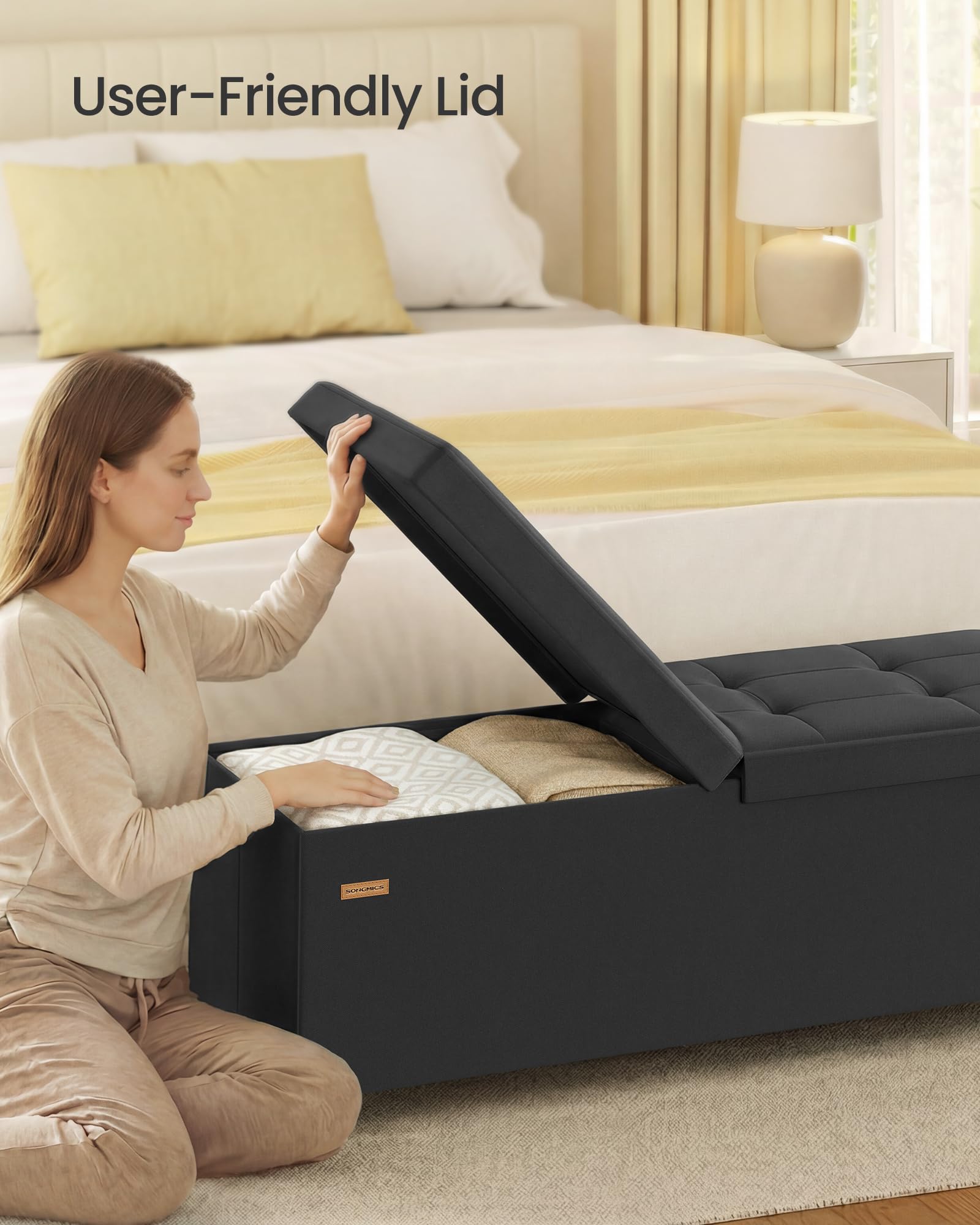 Storage Ottoman Bench with Legs